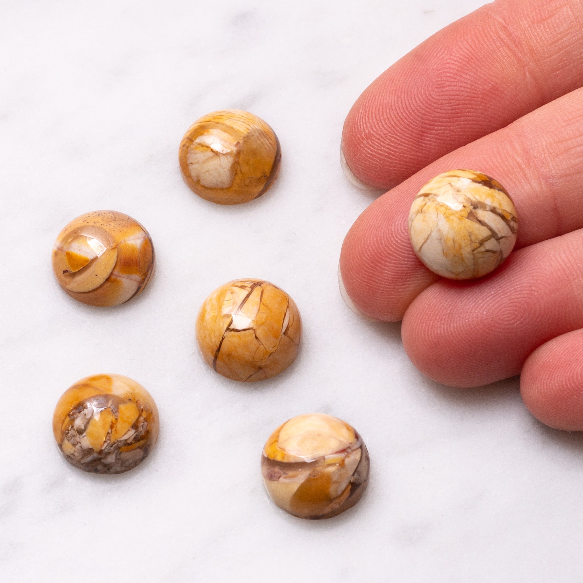 Brecciated Mookaite Cabochons Approx 12mm Round