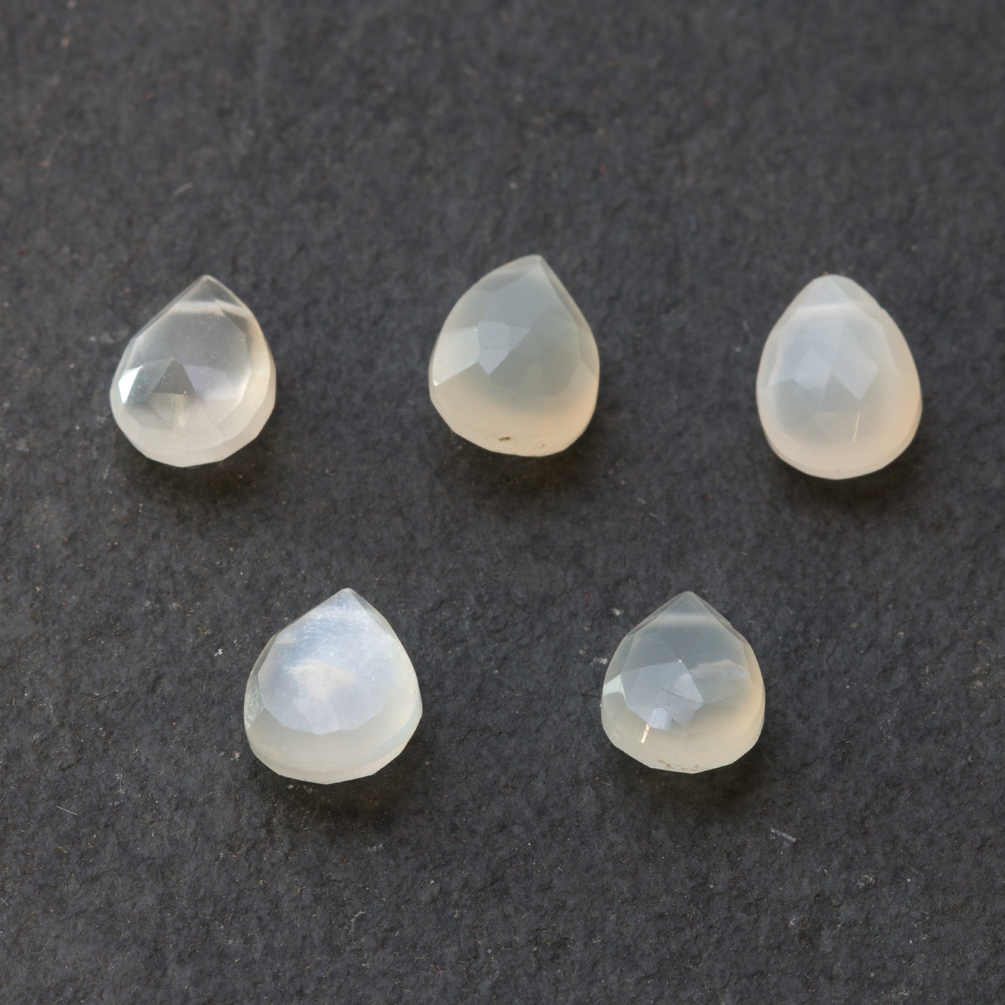 White Moonstone Faceted Teardrop Briolette Beads Approx 9mm