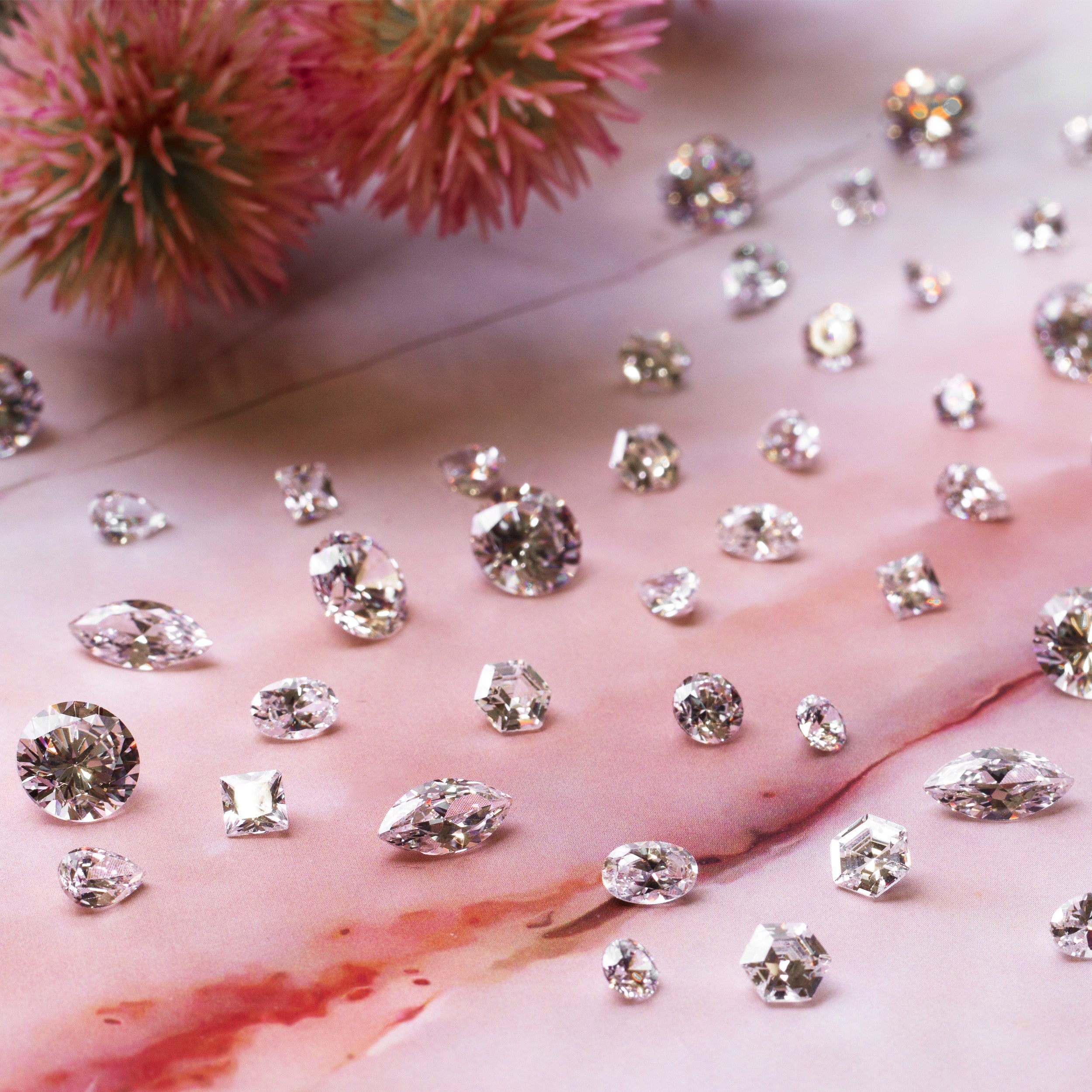 White Cubic Zirconia Faceted Stones