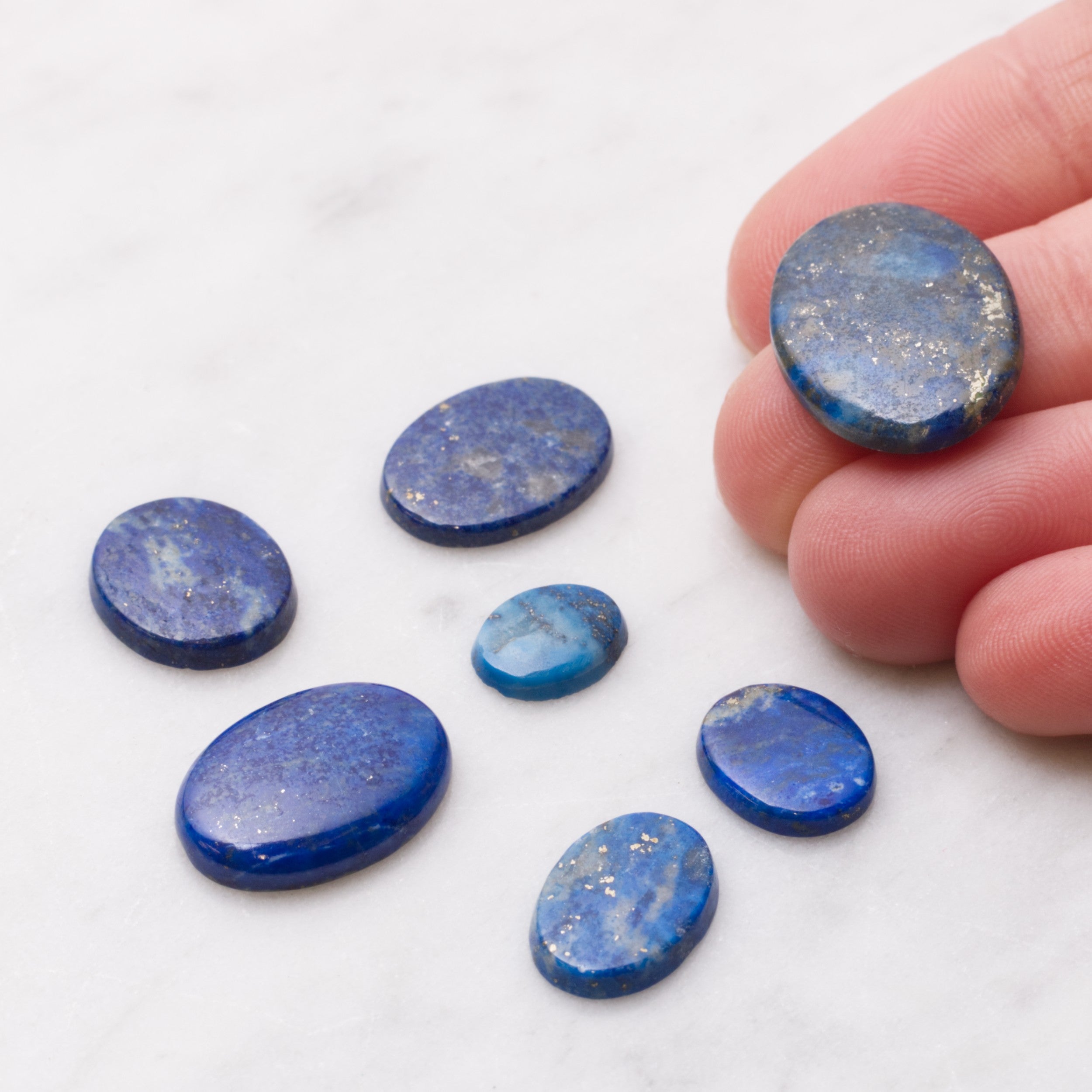 Lapis Lazuli Flat Plate Oval Cabochons