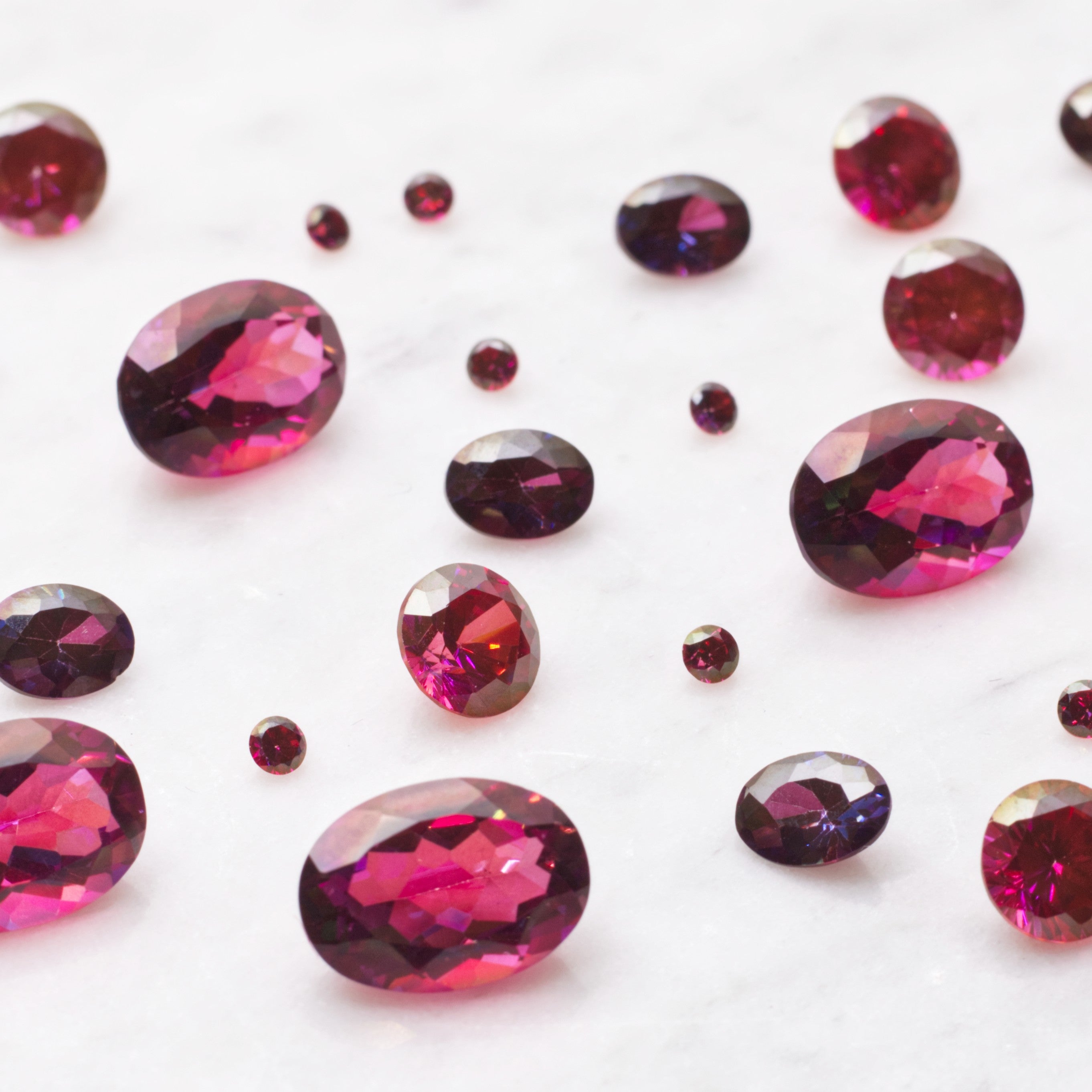 Magenta Glow Cubic Zirconia Faceted Stones