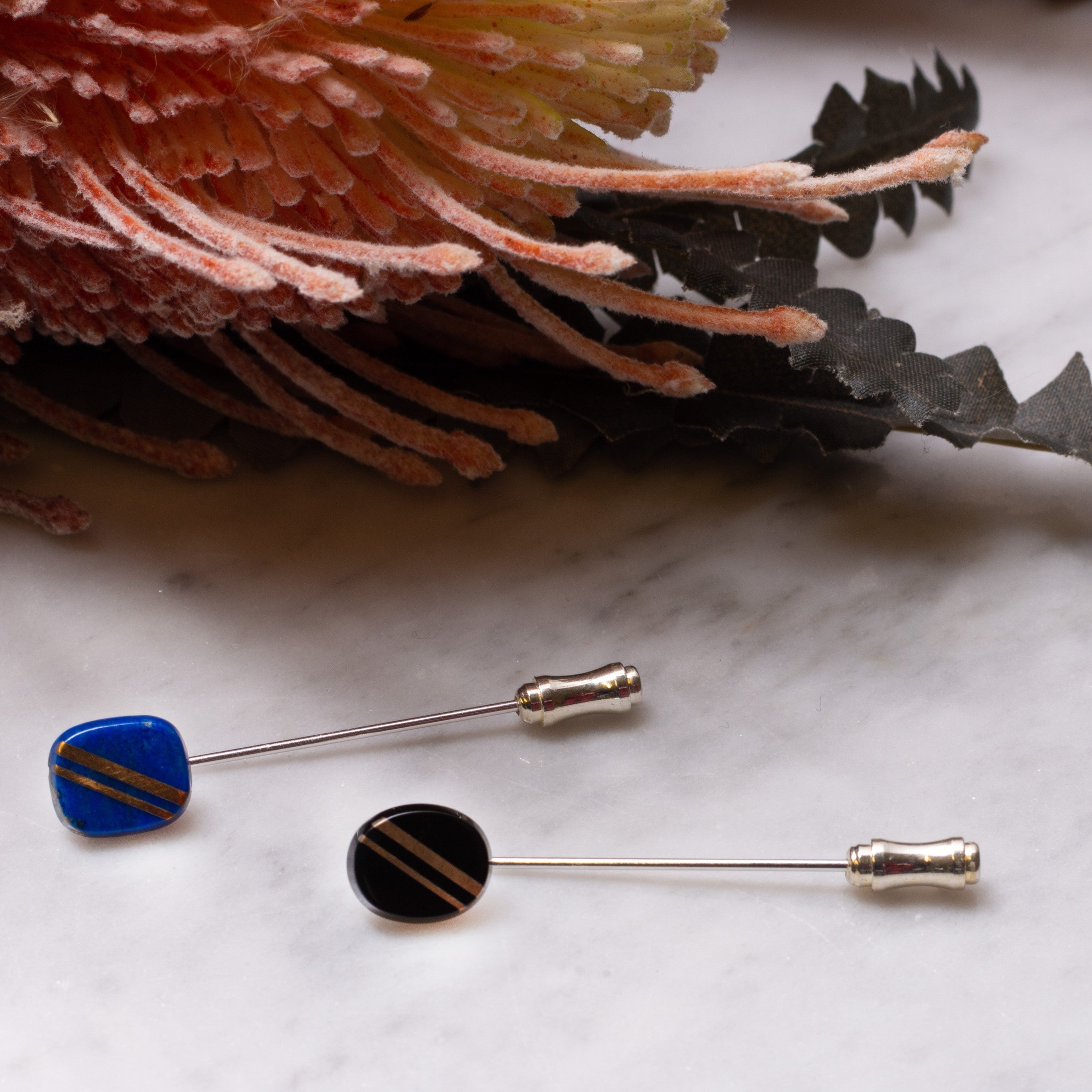 9ct Gold Lapis Lazuli Flat Plate Cabochons