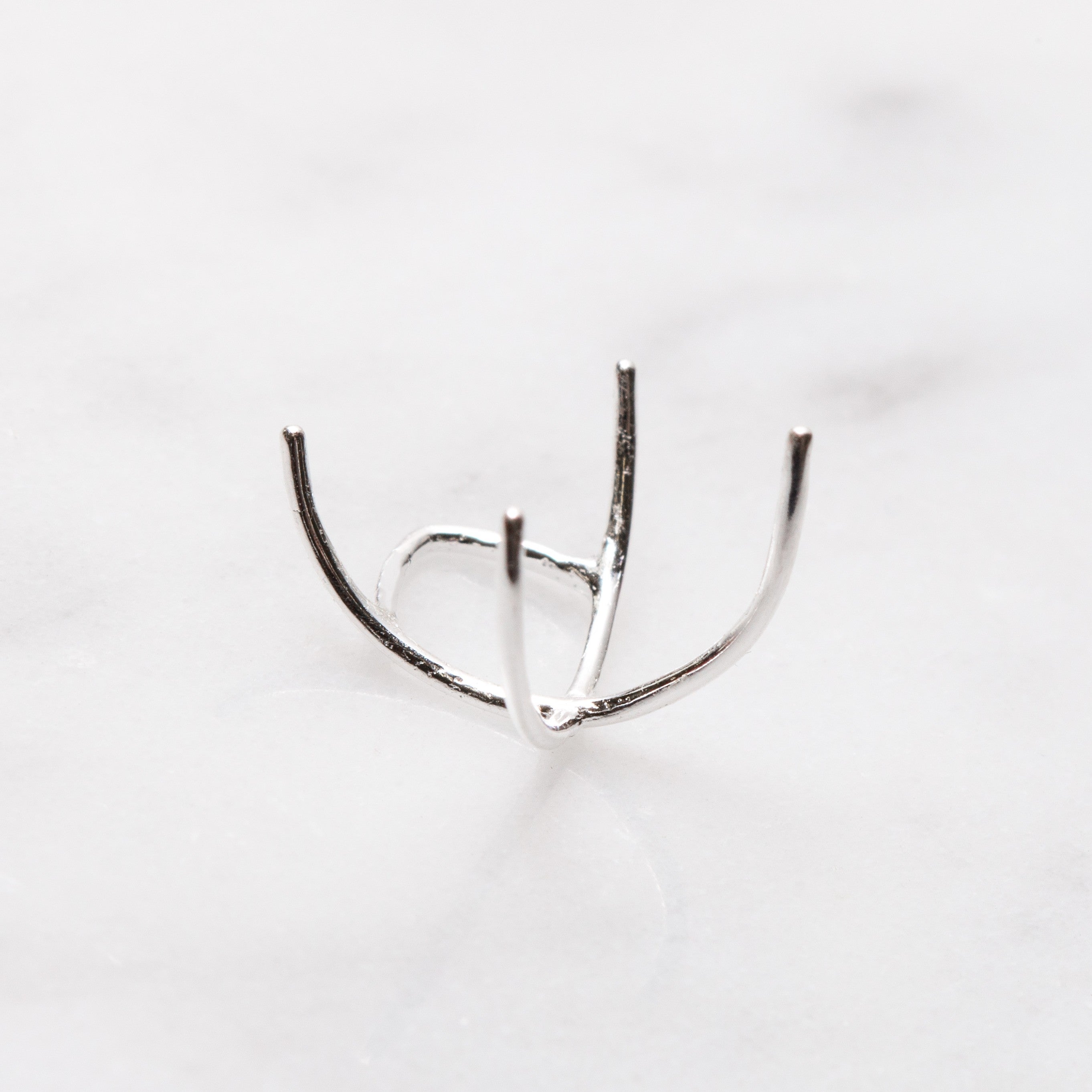 Sterling Silver Huggie Prong Pendant