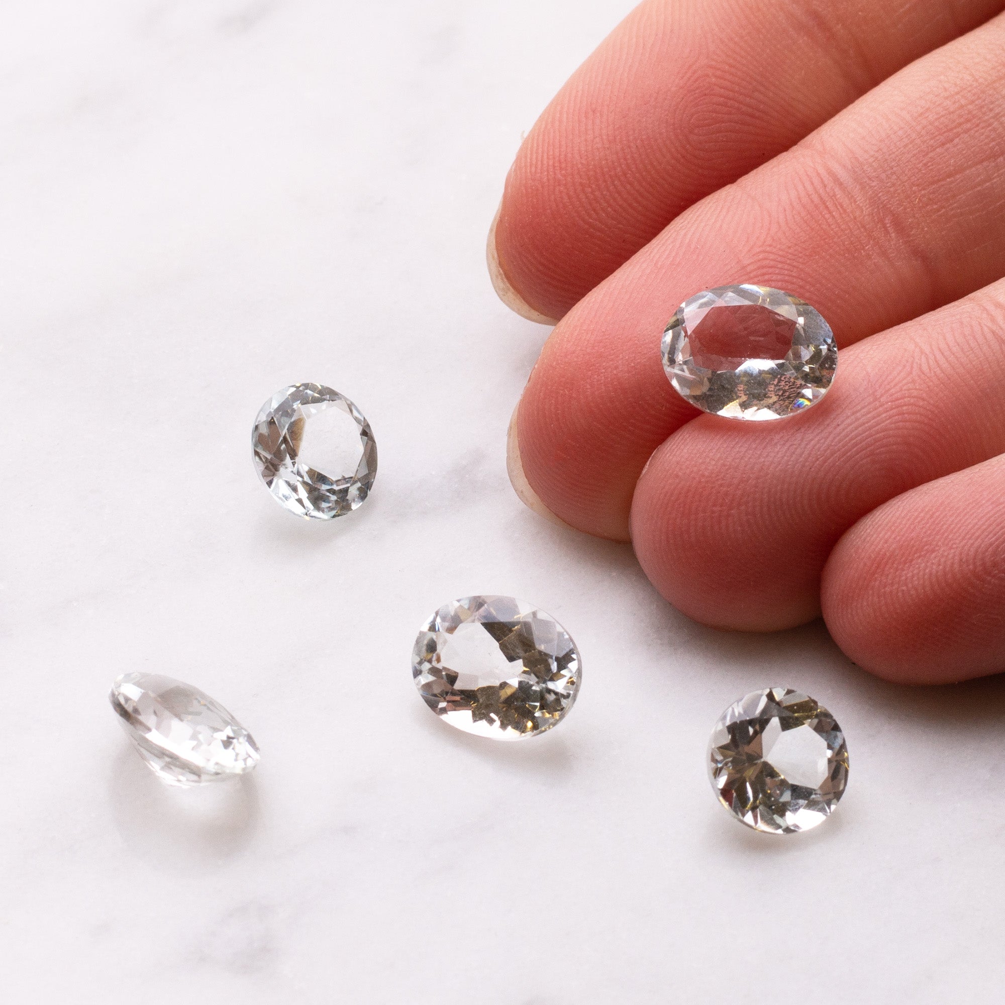 White Topaz Faceted Stones