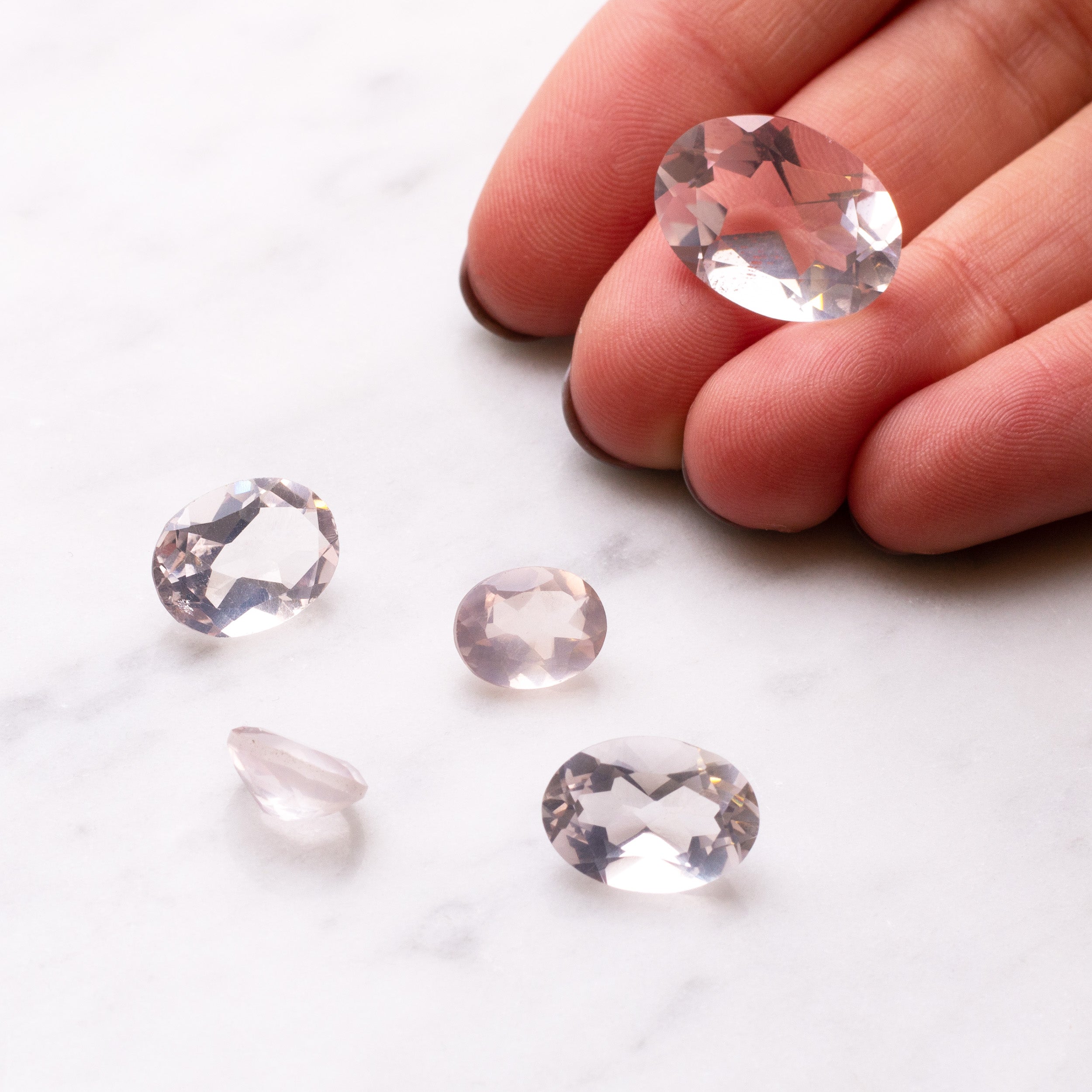 Rose Quartz Faceted Stones