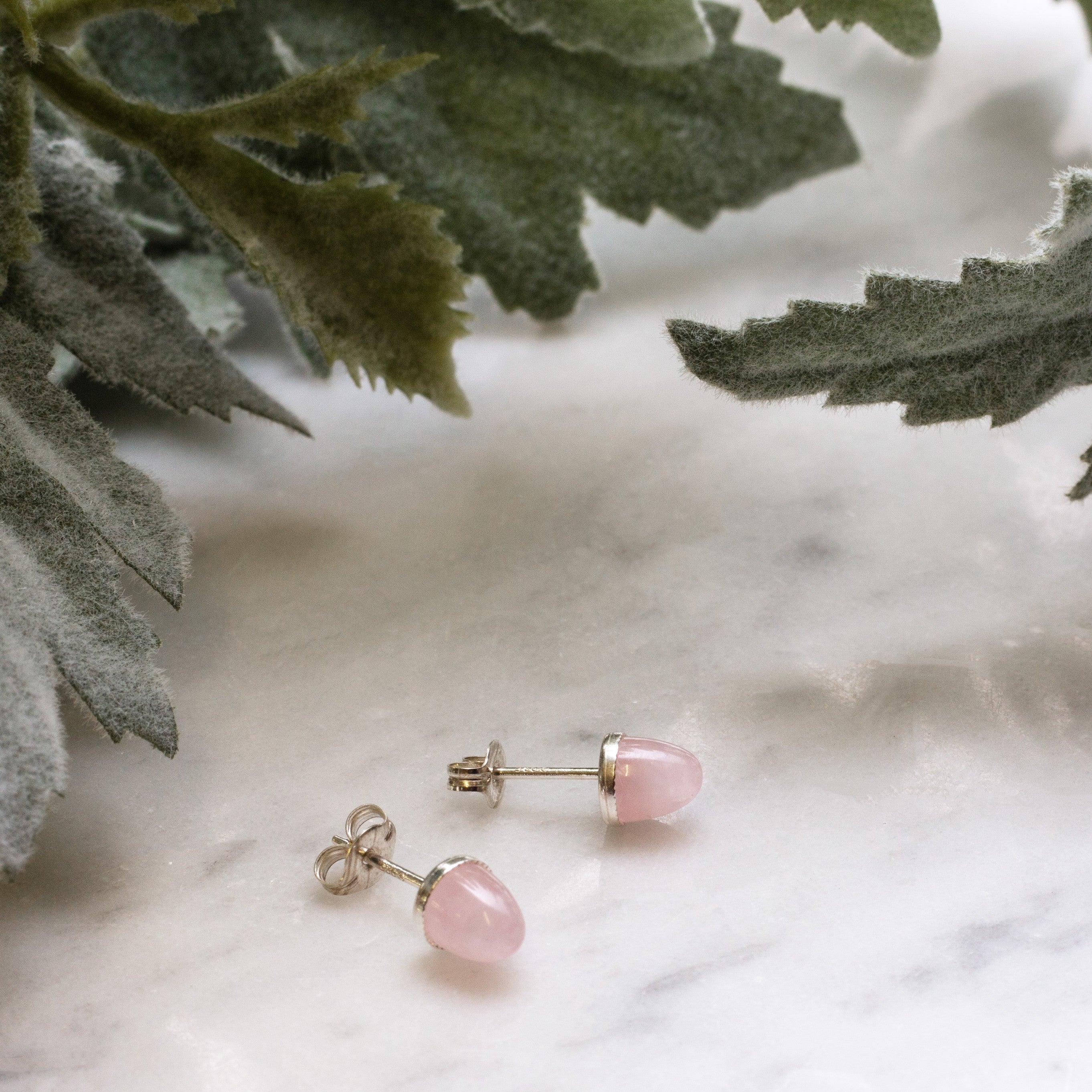 Rose Quartz Bullet Shaped Cabochons Approx 5mm