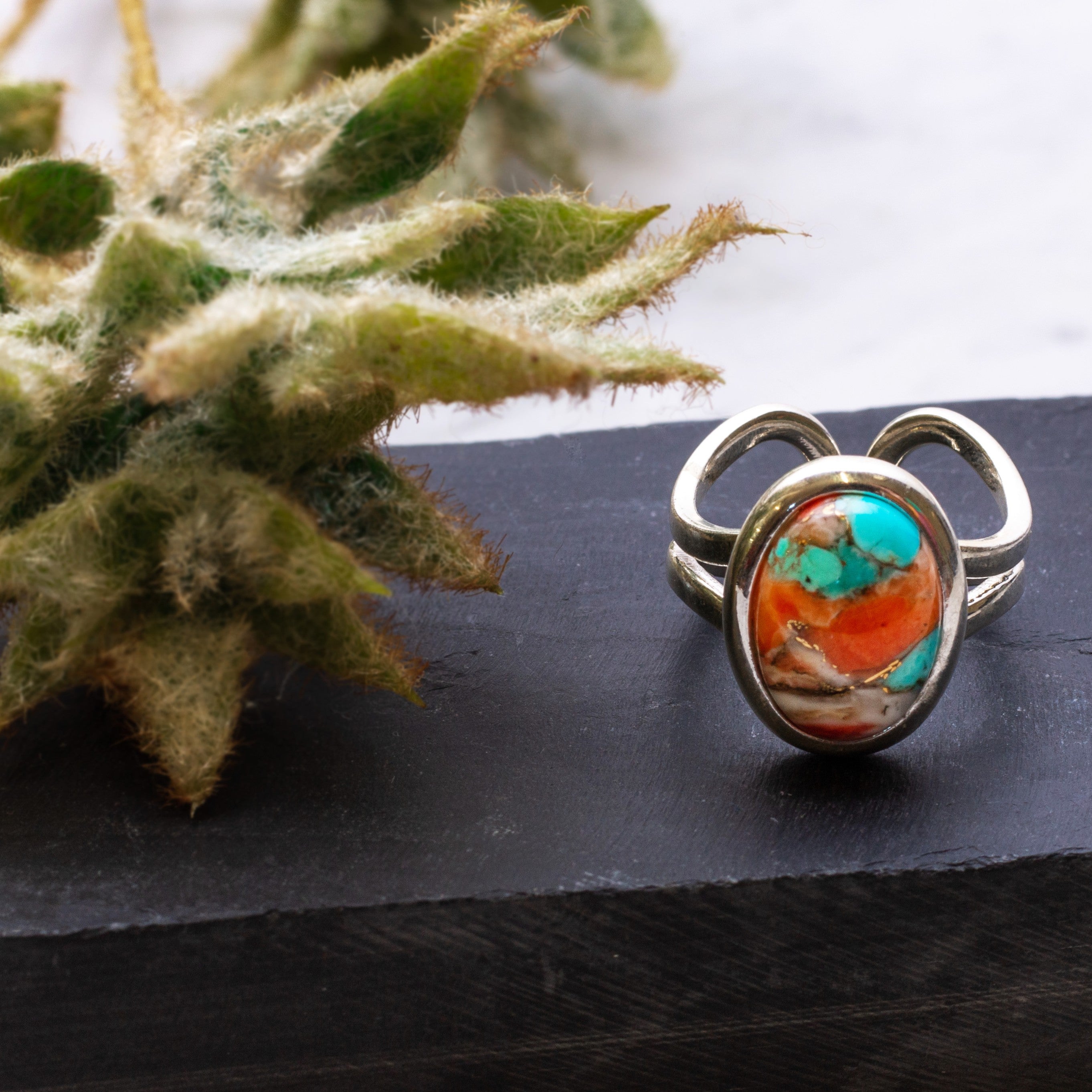 Silver Plated Adjustable Ring For 14x10mm Cabochons