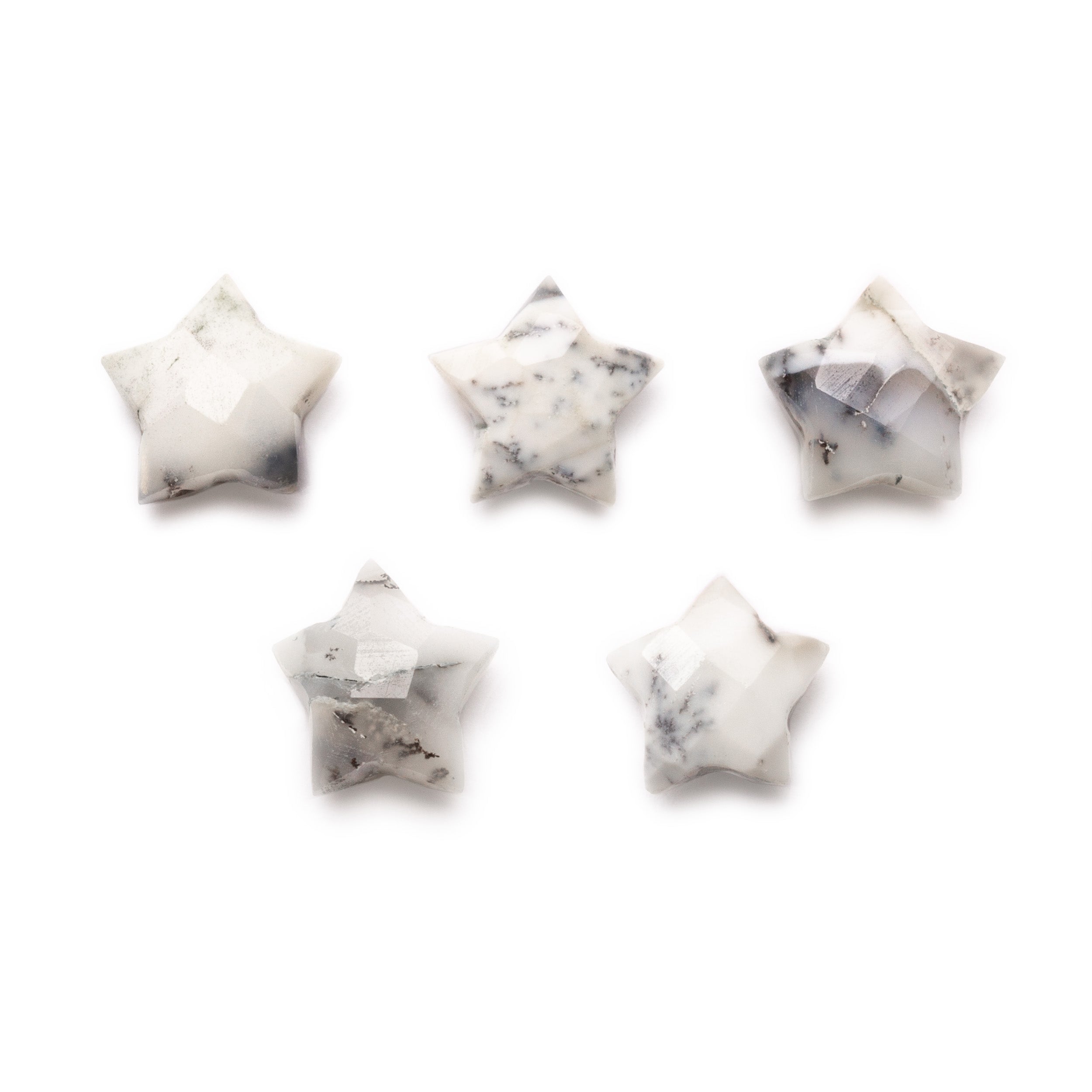 Dendrite Opal Faceted Star Shape Beads Approx 9.5mm