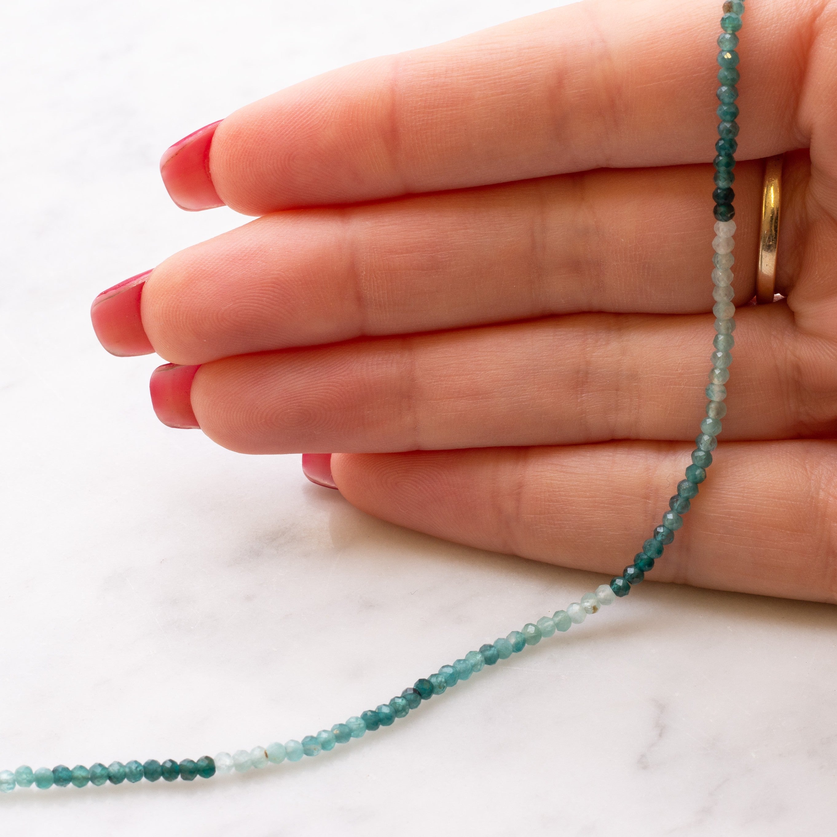 Grandidierite Shaded Micro Faceted Rondelle Beads Approx 2.5mm