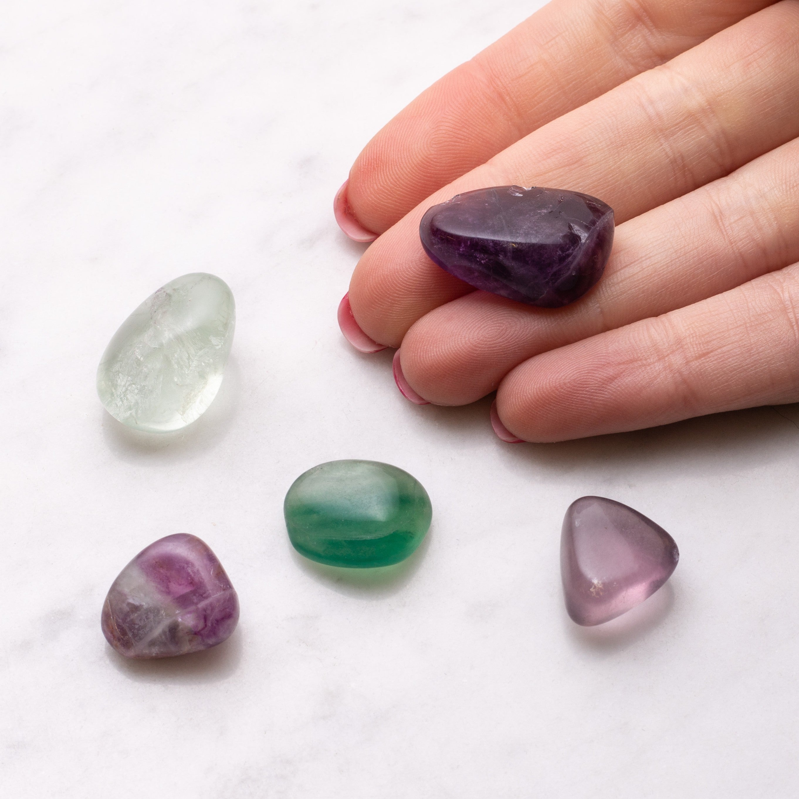 Rainbow Fluorite Tumbled Polished Stones 5pk Stones