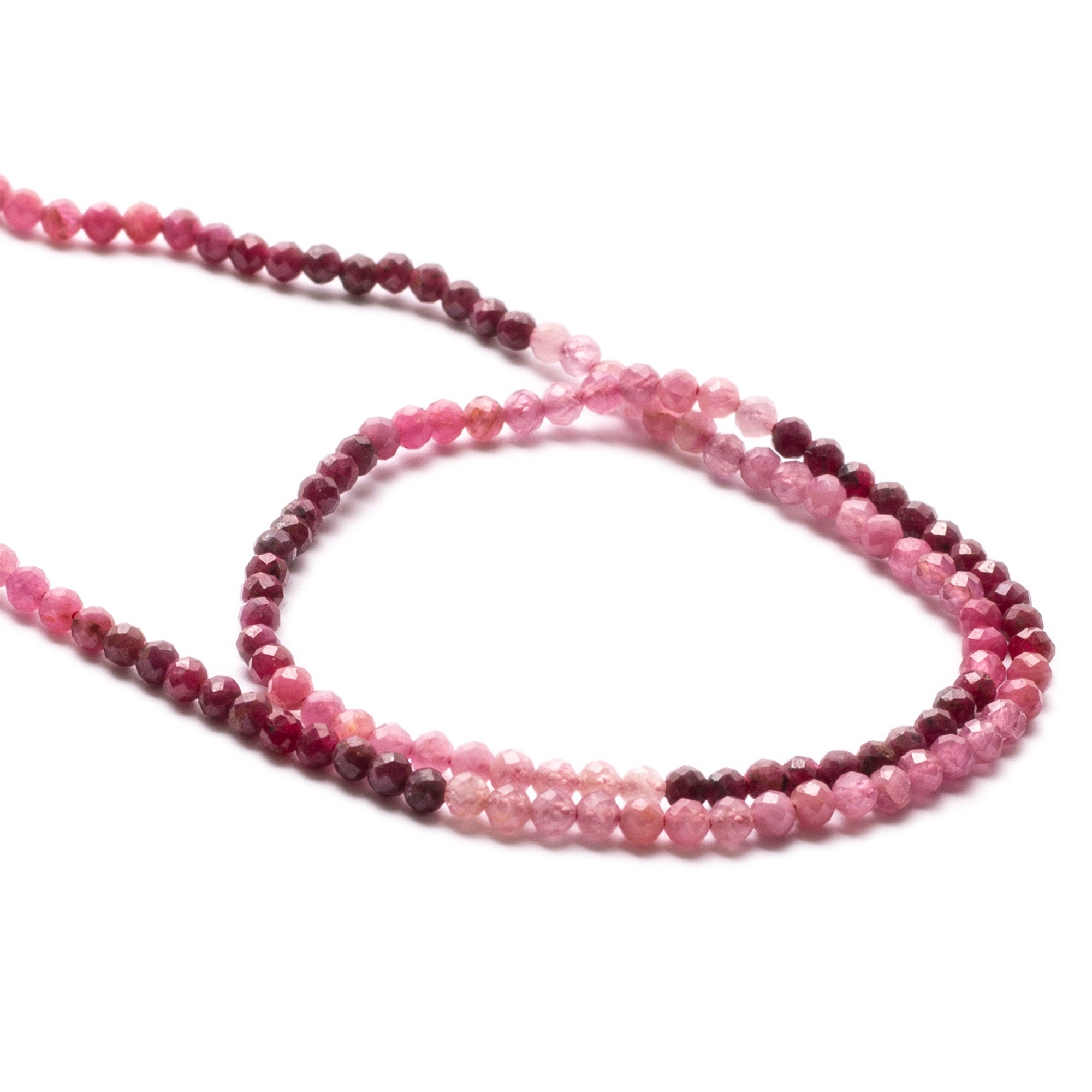 Ruby Shaded Micro Faceted Round Beads Approx 2.5mm