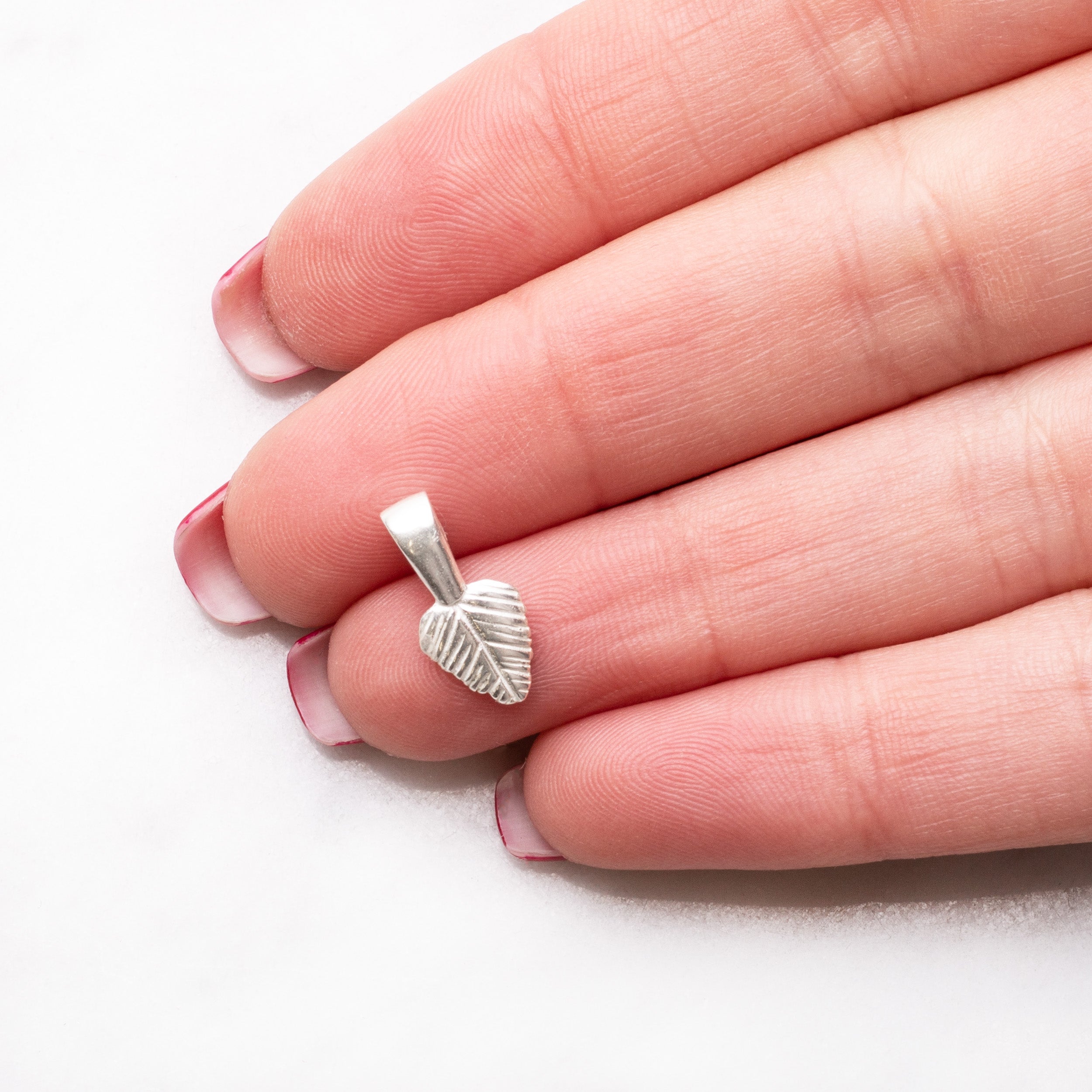 Sterling Silver Leaf Design Glue-On Bail