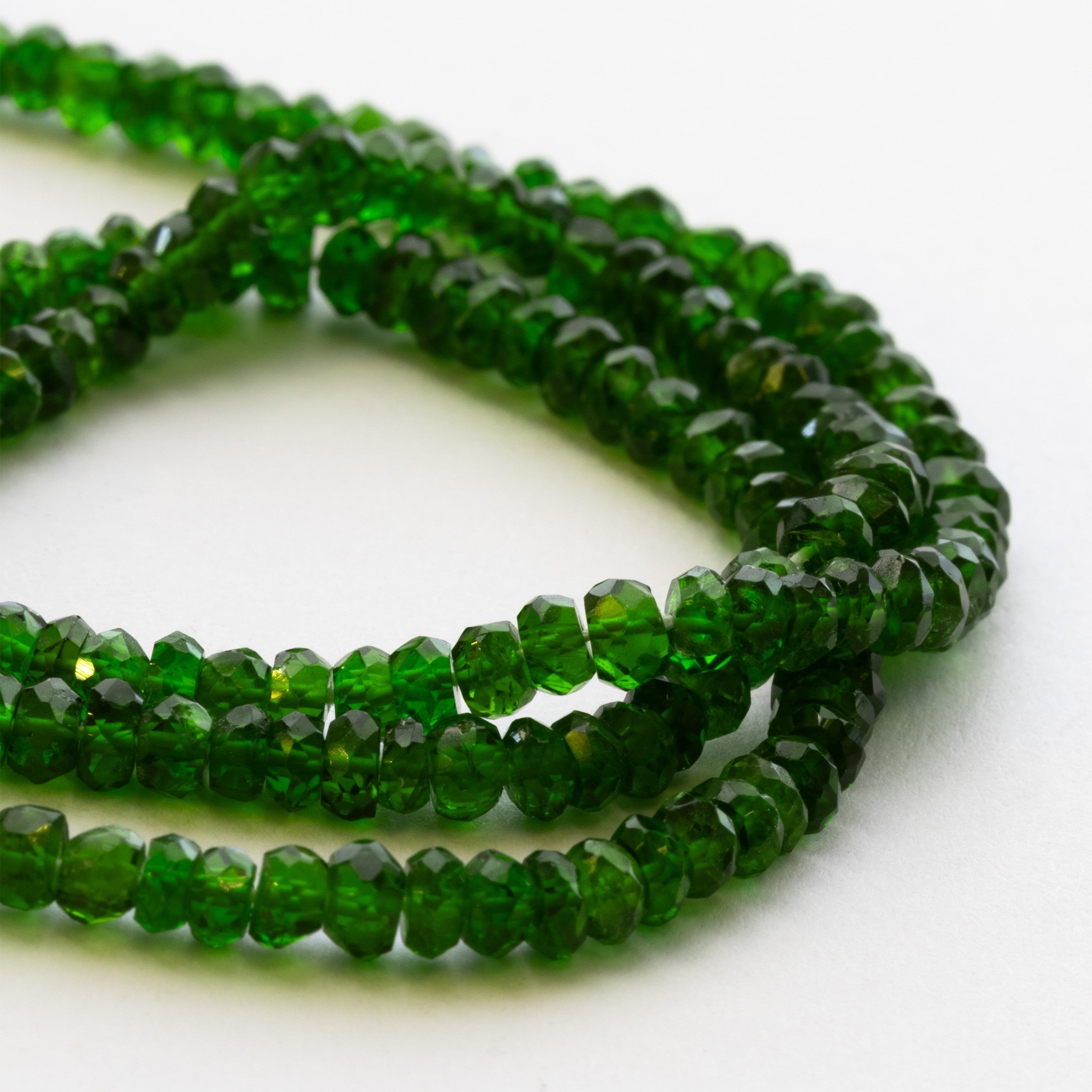 Chrome Diopside Faceted Rondelle Beads Approx 3.5mm