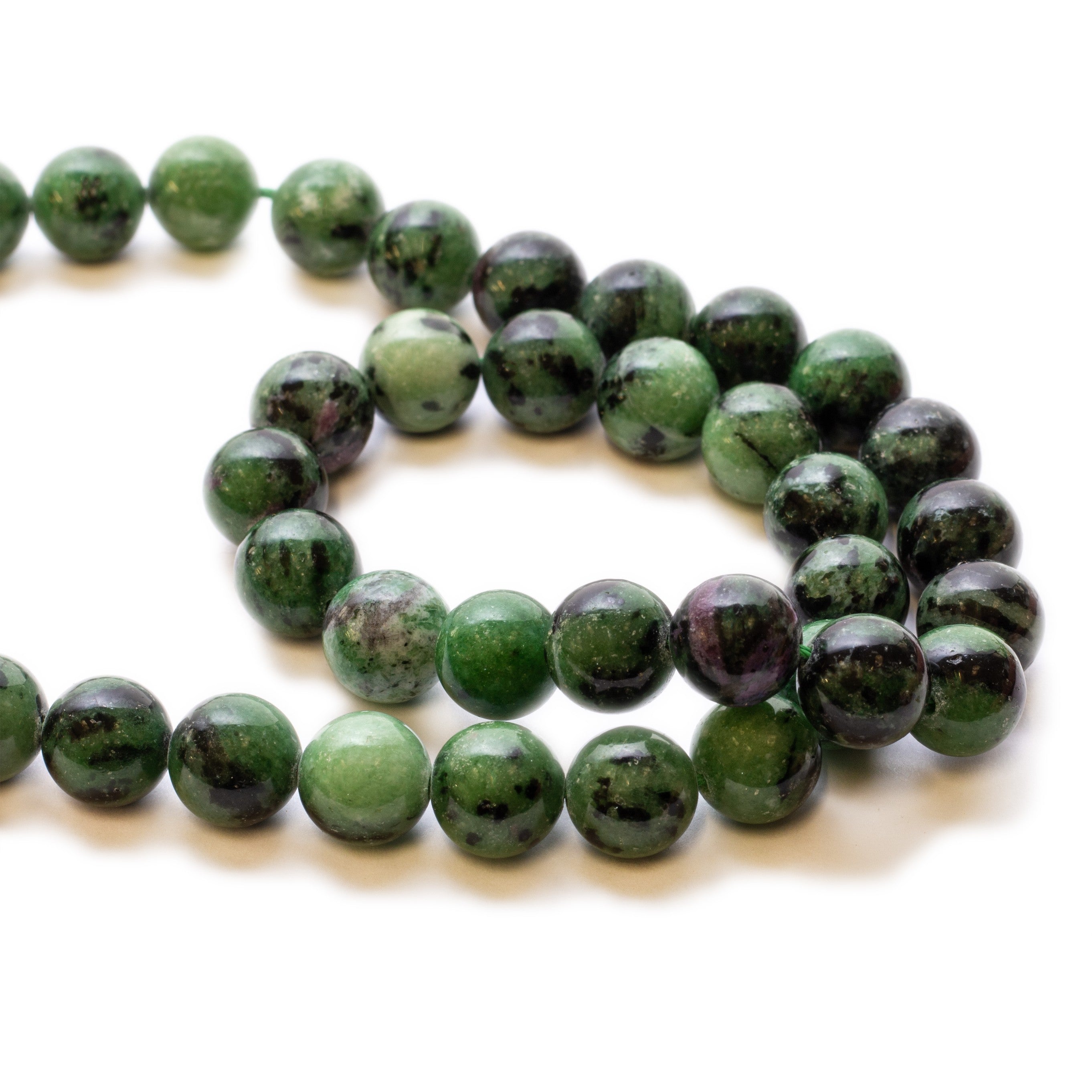Ruby And Zoisite Round Beads