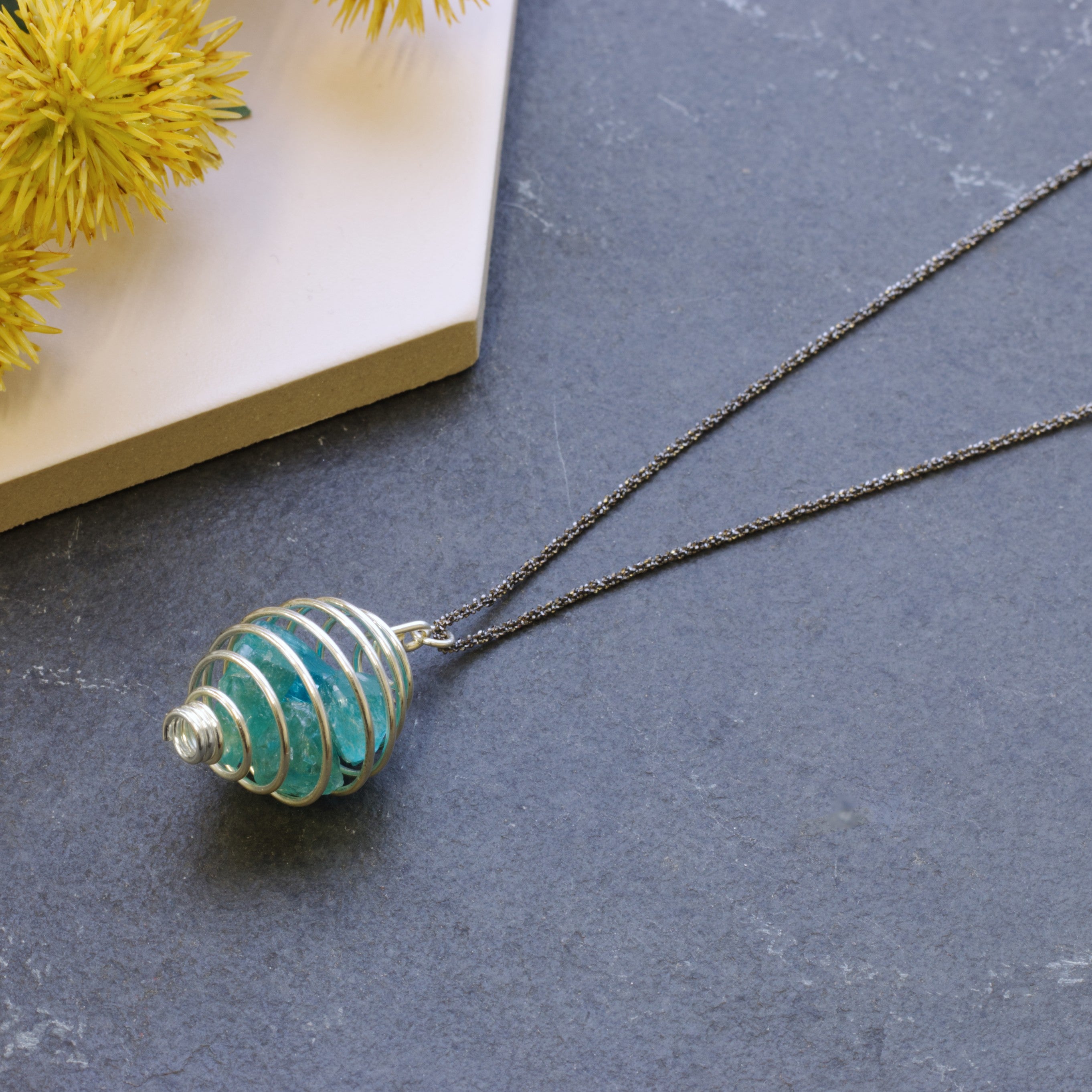 Silver Plated Spiral Stone Holder Cages