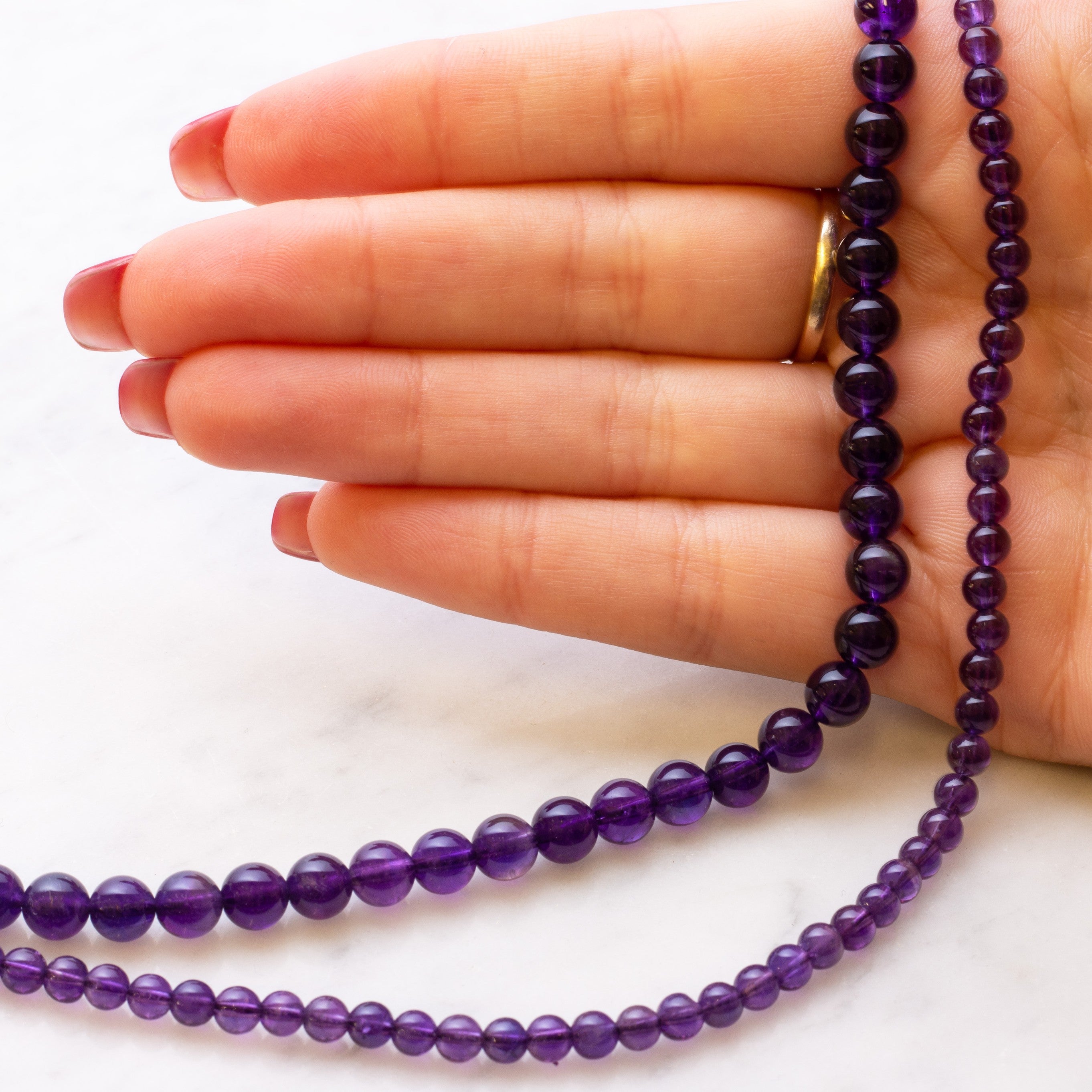 Dark Amethyst Round Beads