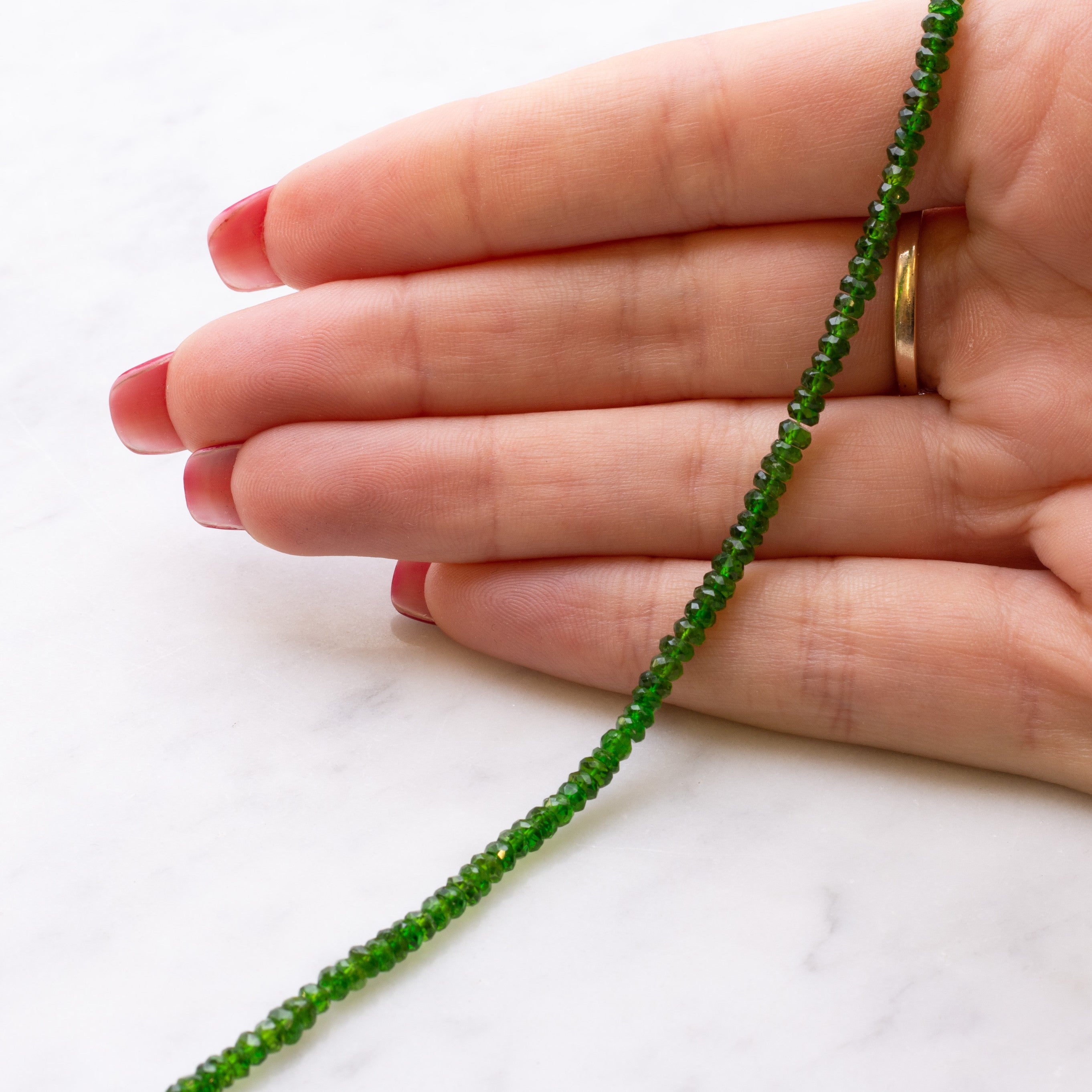 Chrome Diopside Faceted Rondelle Beads Approx 3.5mm
