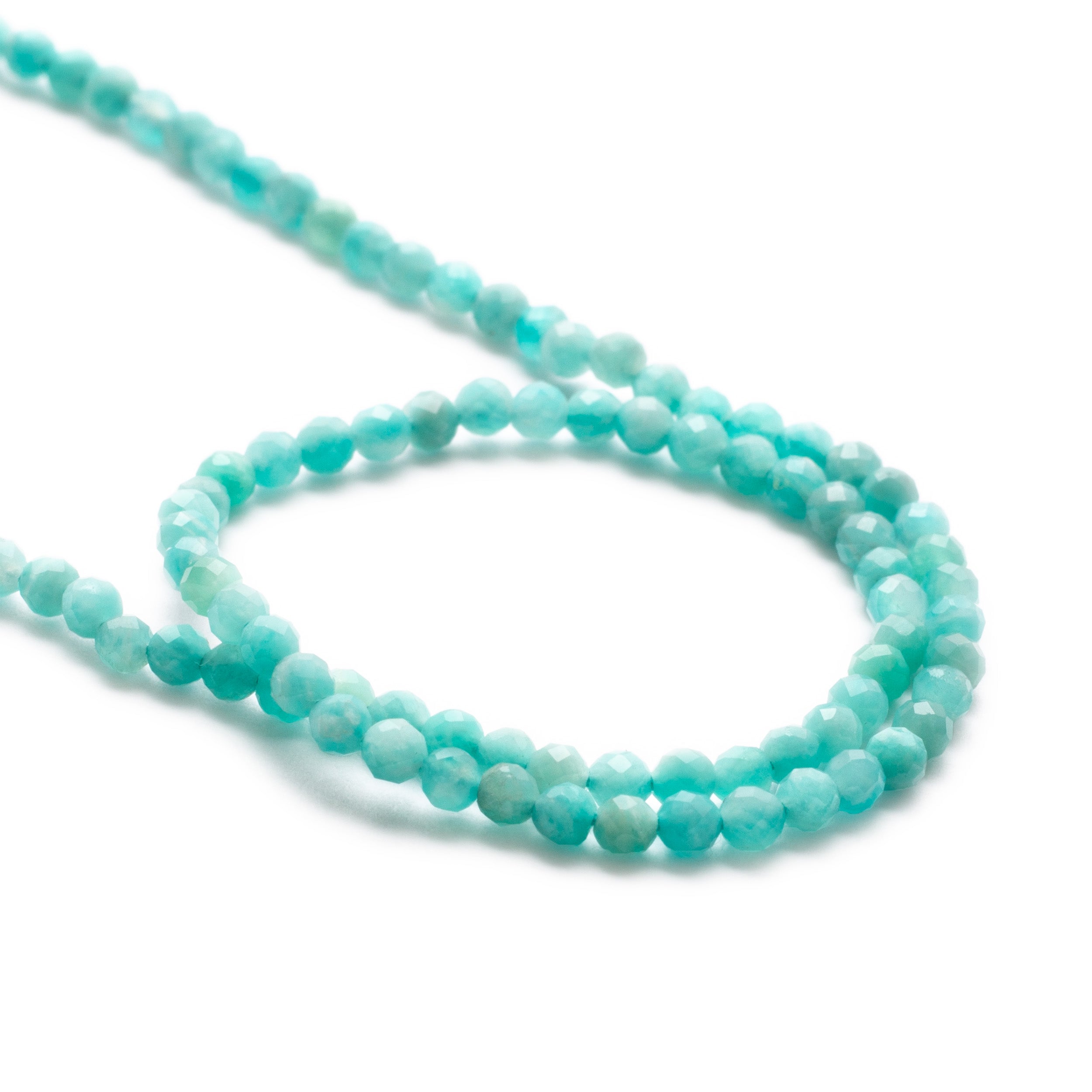 Amazonite Micro Faceted Round Beads Approx 3mm