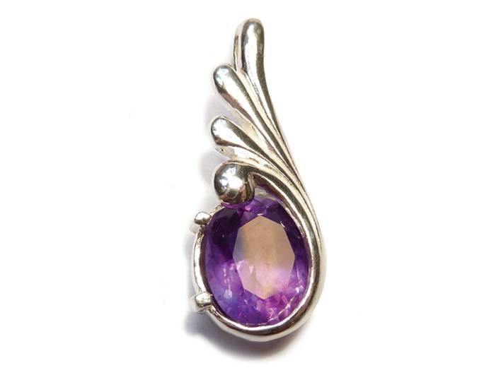 Sterling Silver Pendant Setting For 10x8mm Oval Faceted Stones