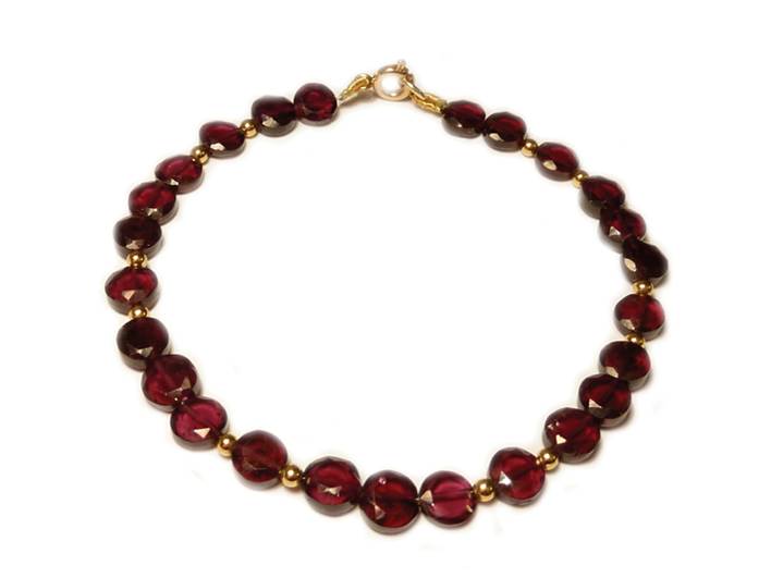Garnet Faceted Flat Coin Beads Approx 6mm
