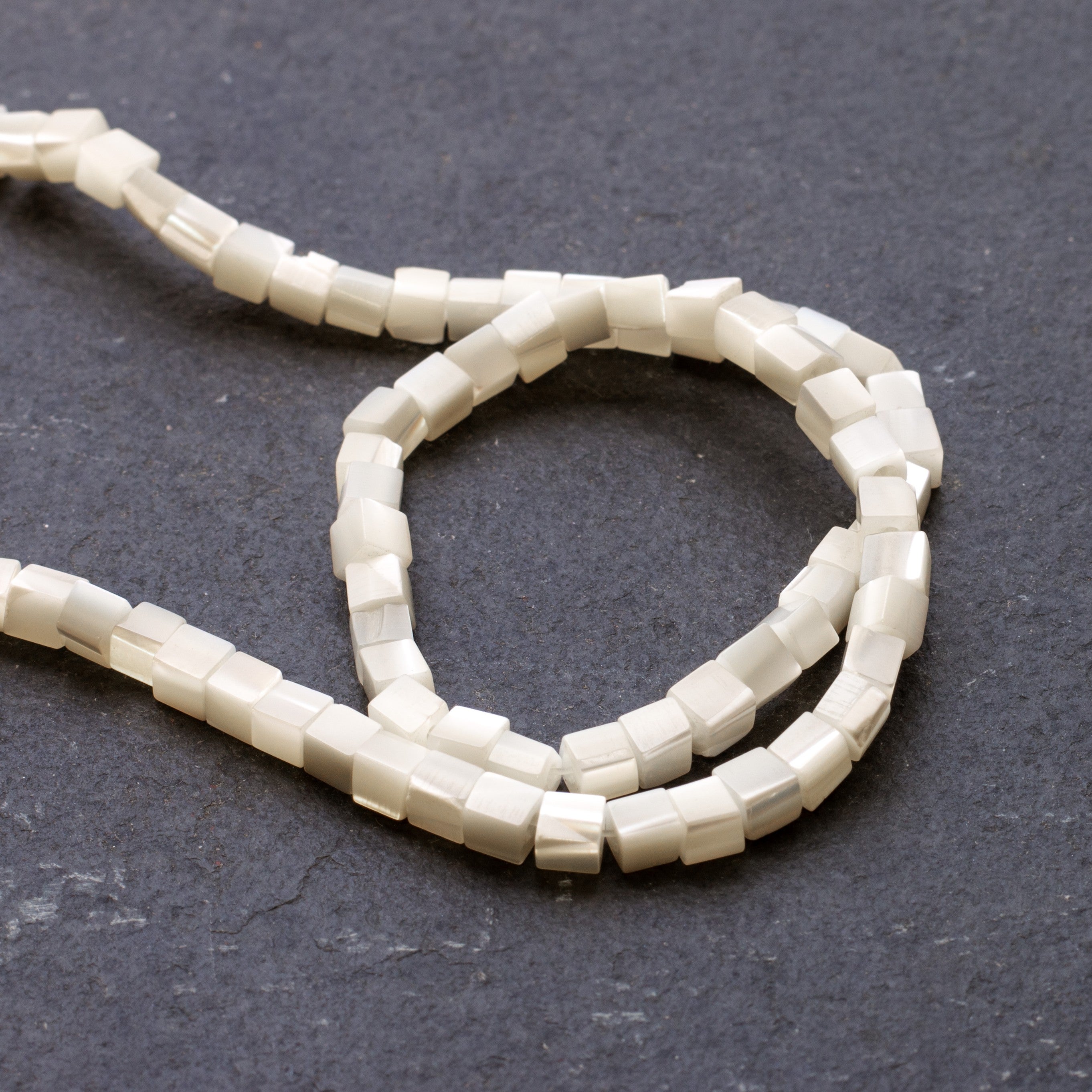 Mother Of Pearl Cube Beads Approx 4mm