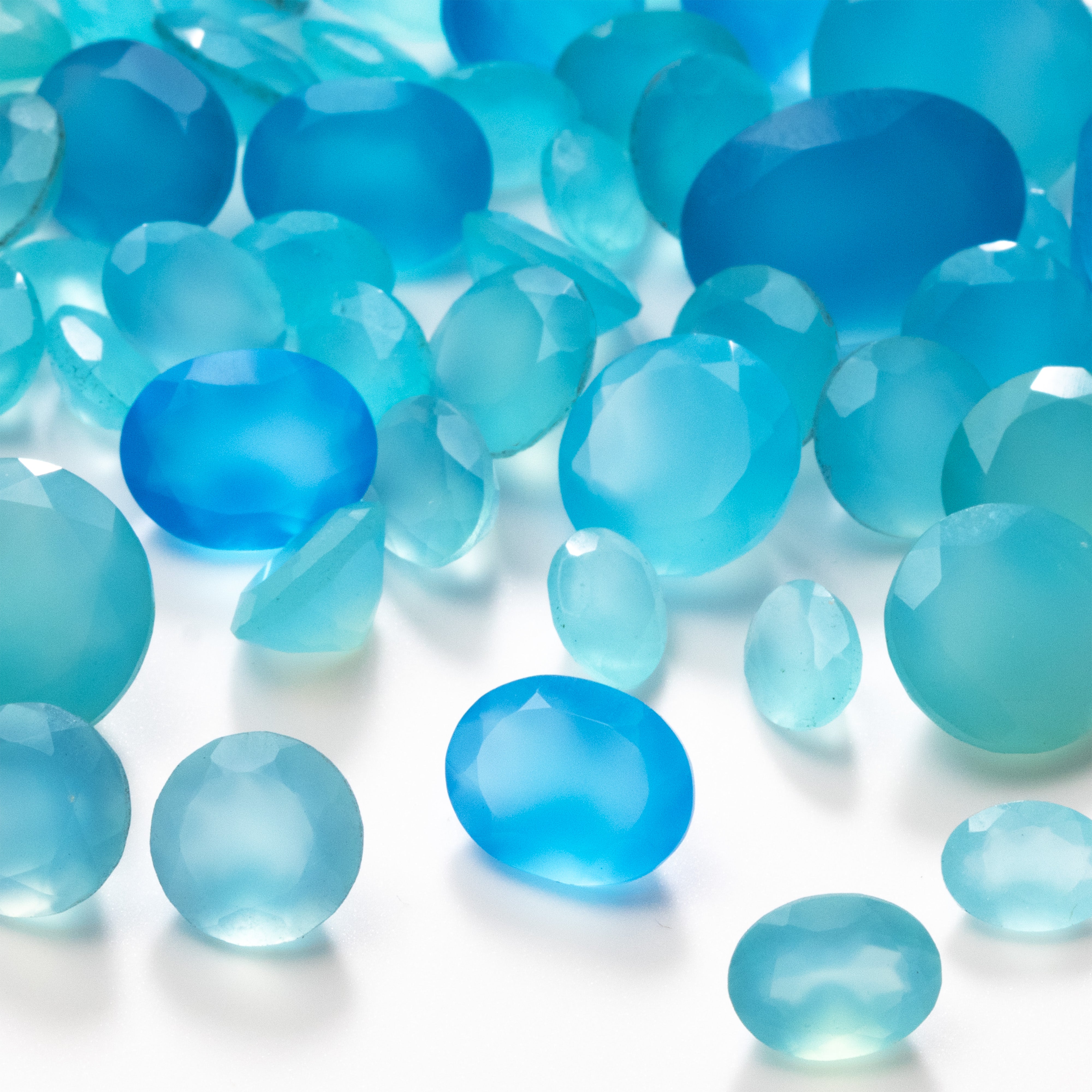 Blue Chalcedony Faceted Stones