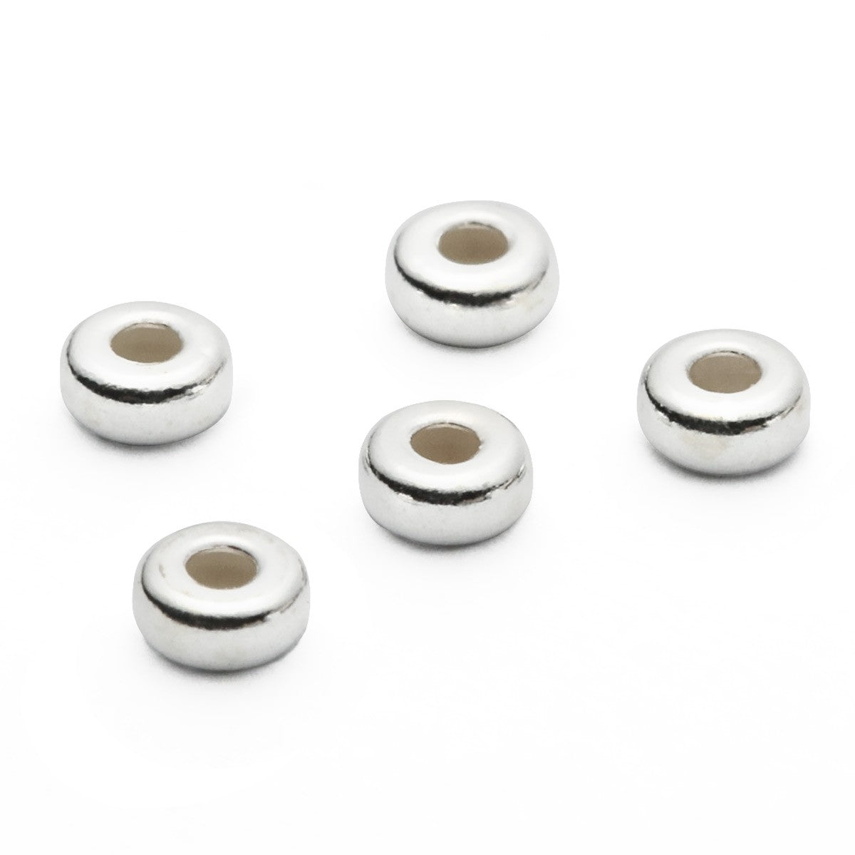 Sterling Silver 3mm Plain Flat Heishi Bead pk10