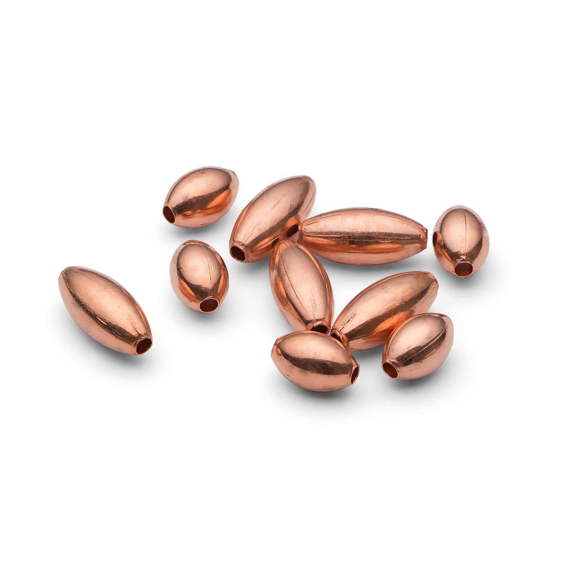 Plain Oval Copper Beads pk50