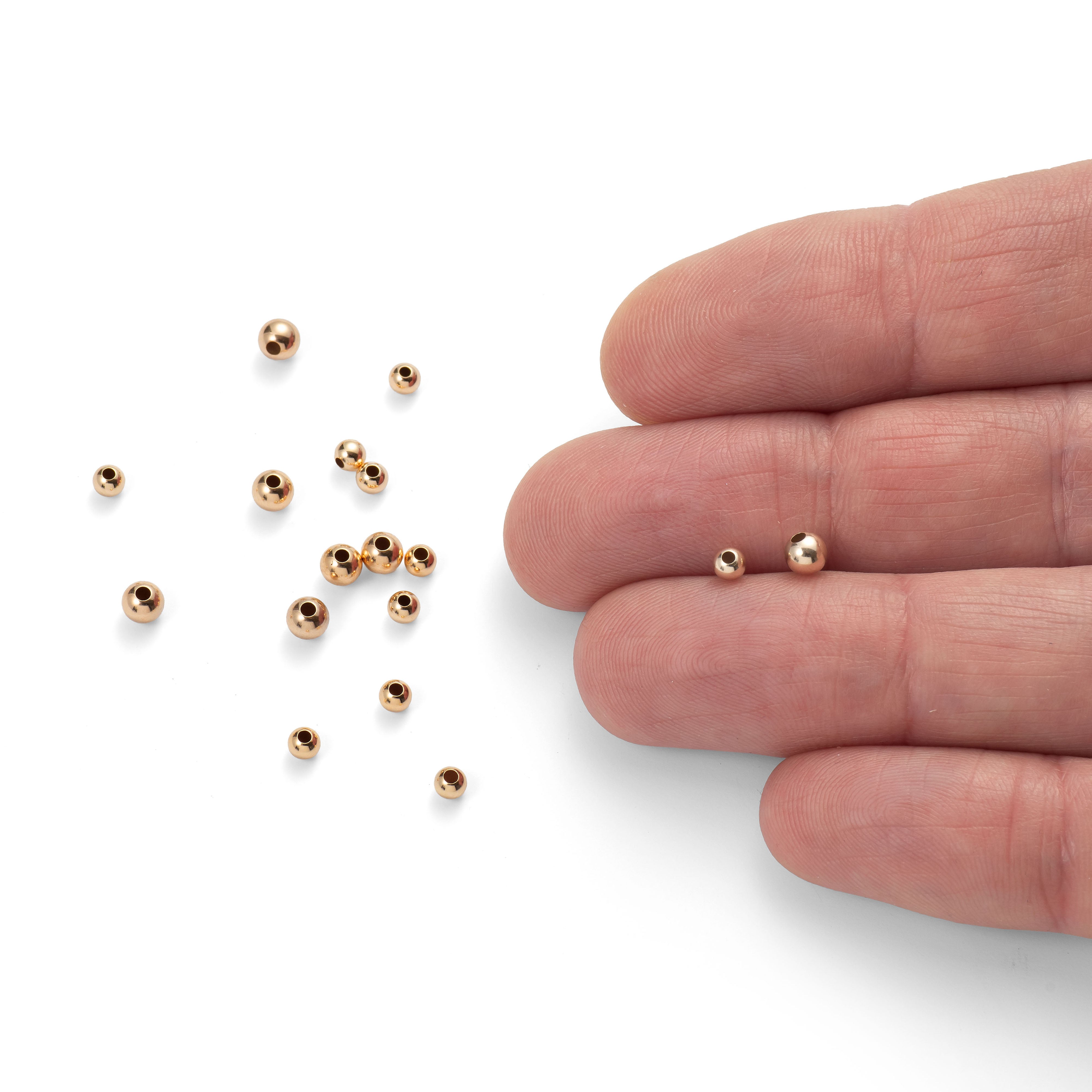 9ct Gold Plain Round Beads