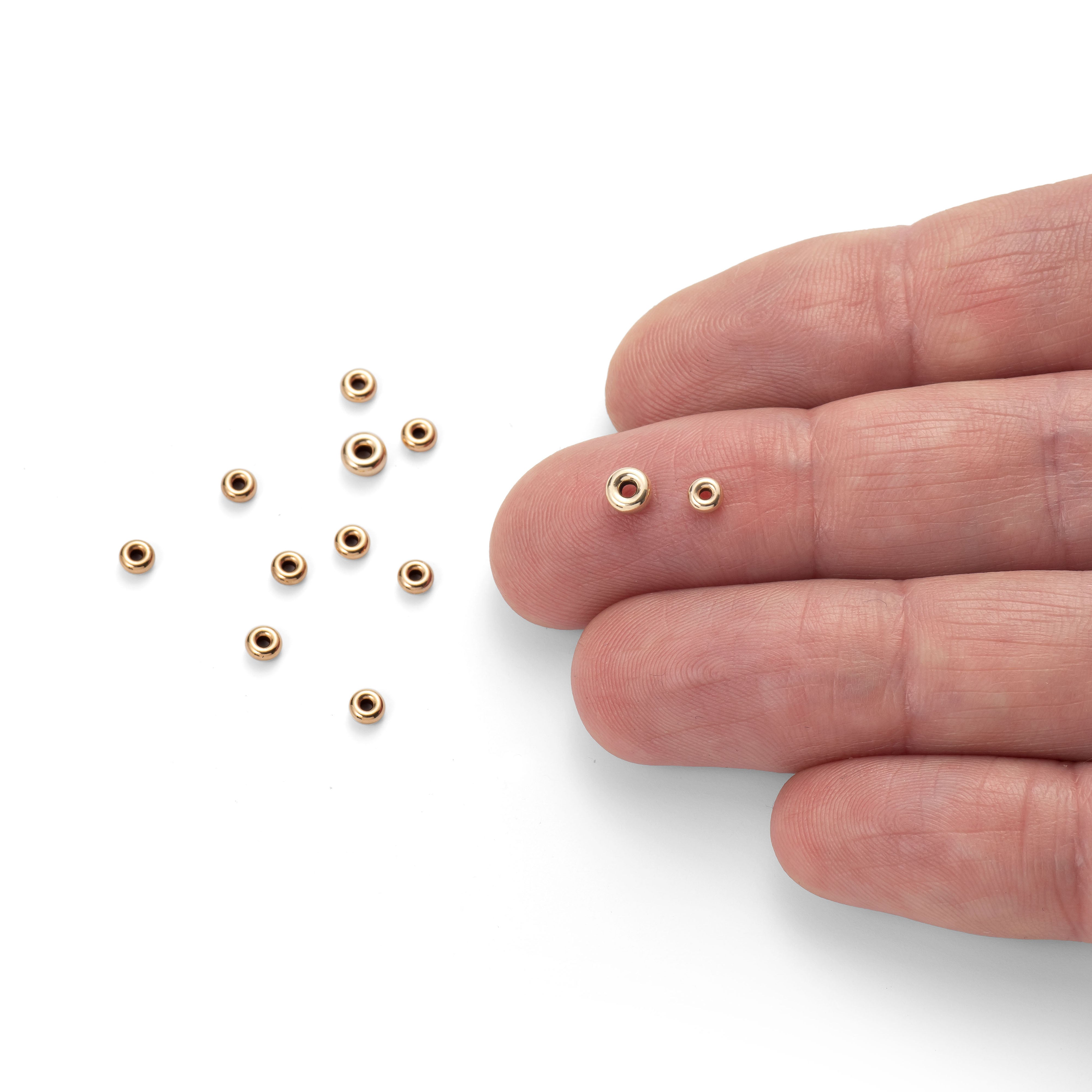 9ct Gold Flat Heishi Beads