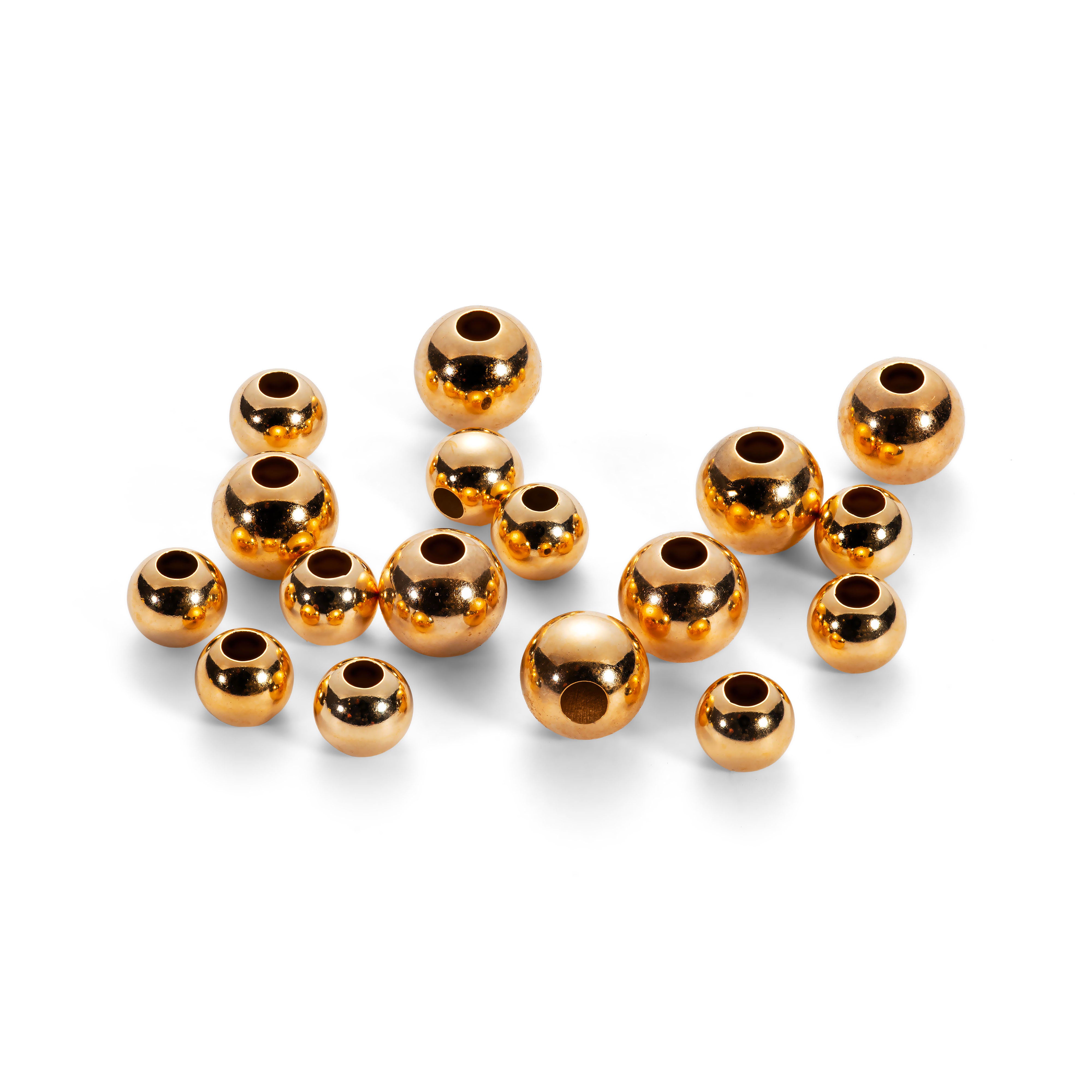 9ct Gold Plain Round Beads