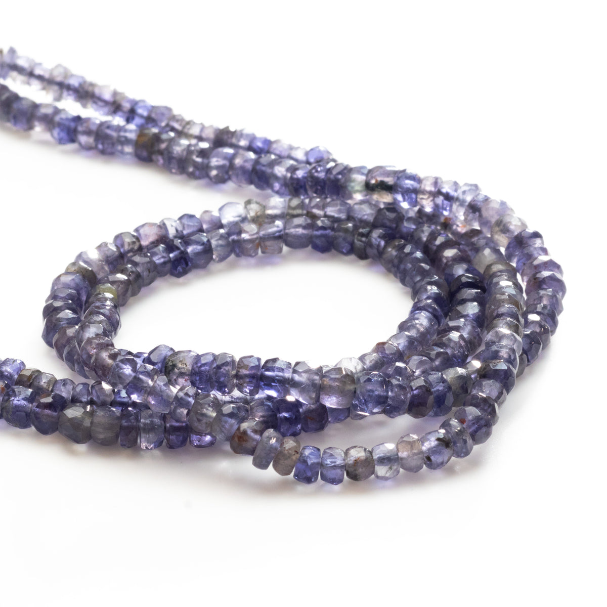 Iolite Faceted Rondelle Beads Approx 3mm Strand