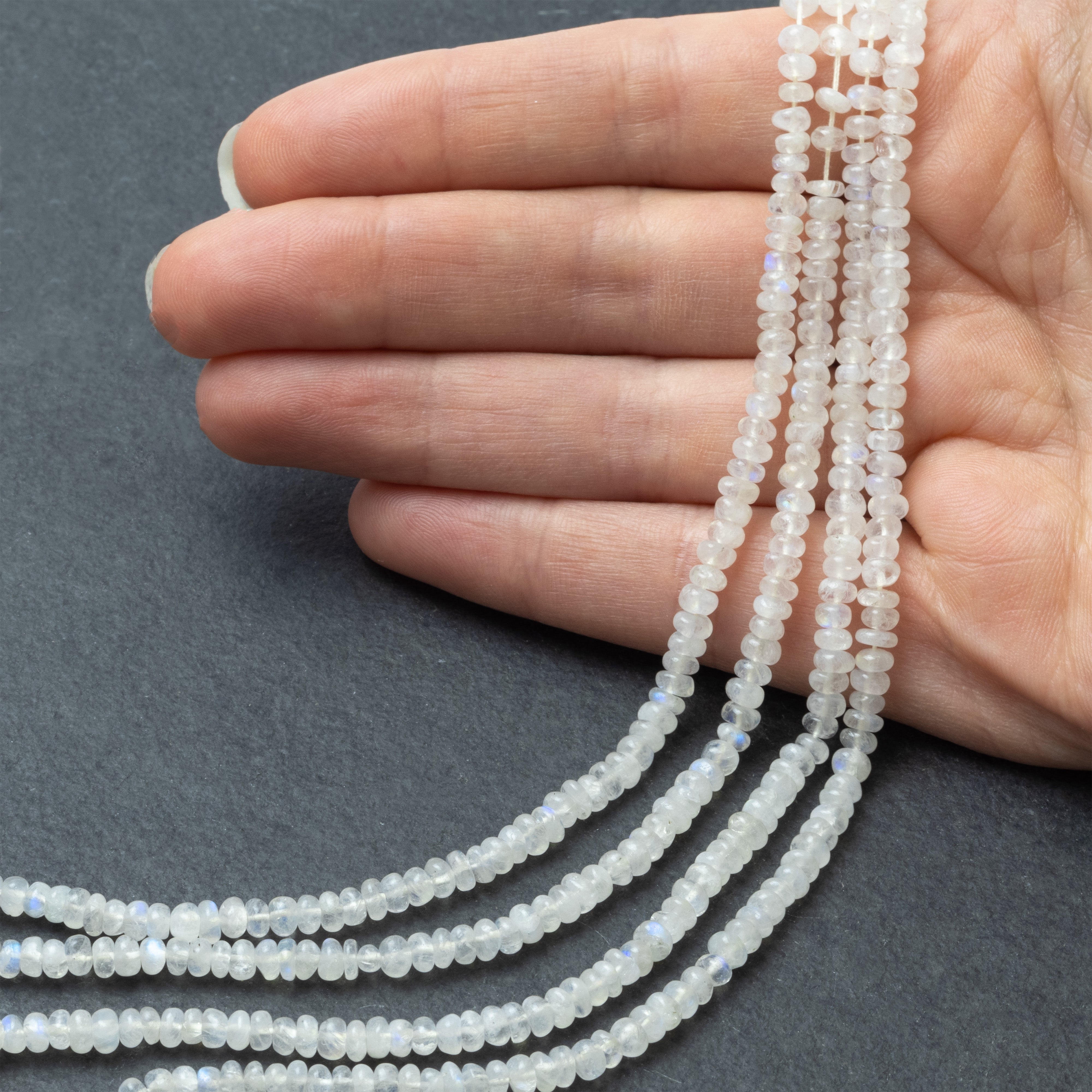 Rainbow Moonstone Rondelle Beads Approx 4mm