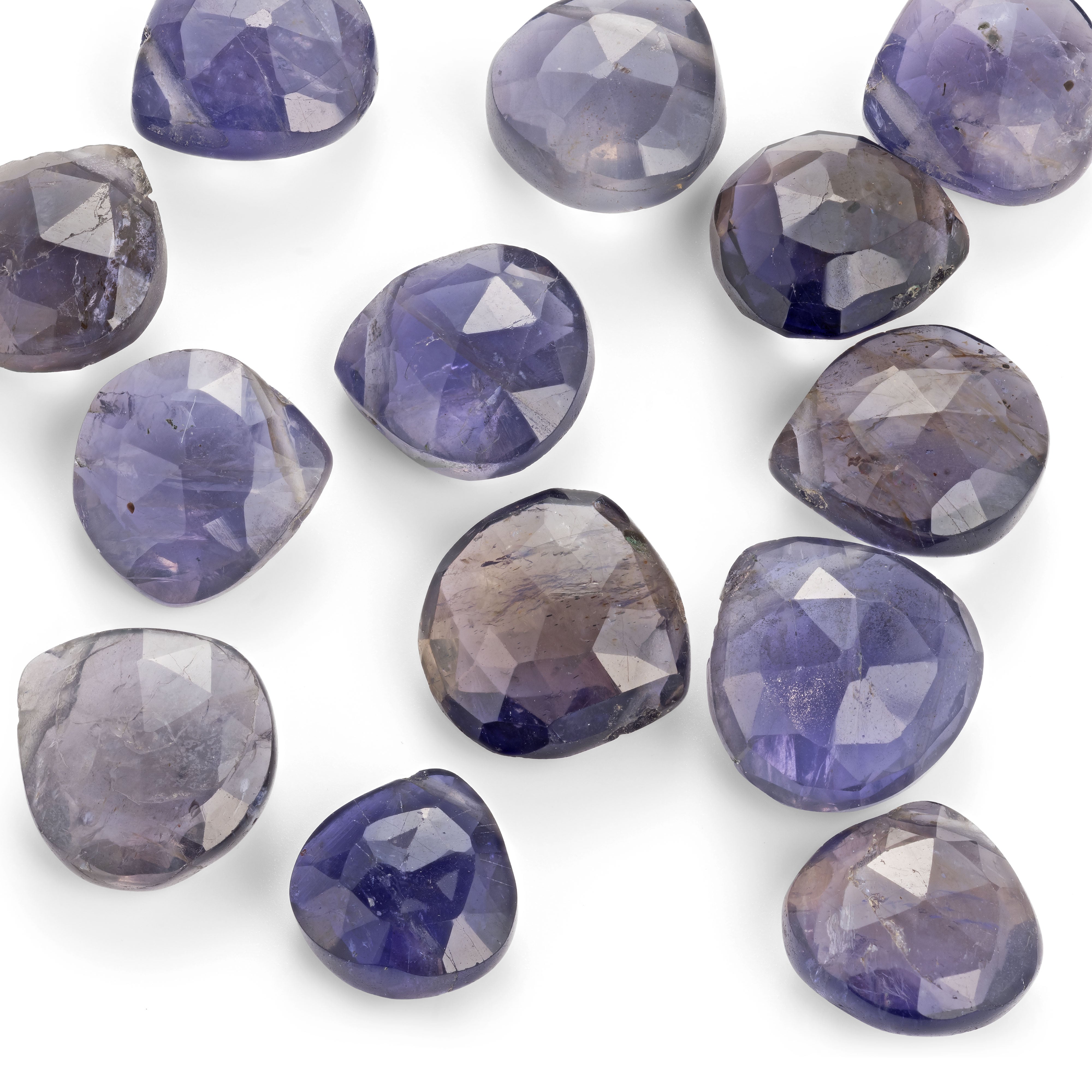 Iolite Faceted Heart Briolette Beads Approx 6mm