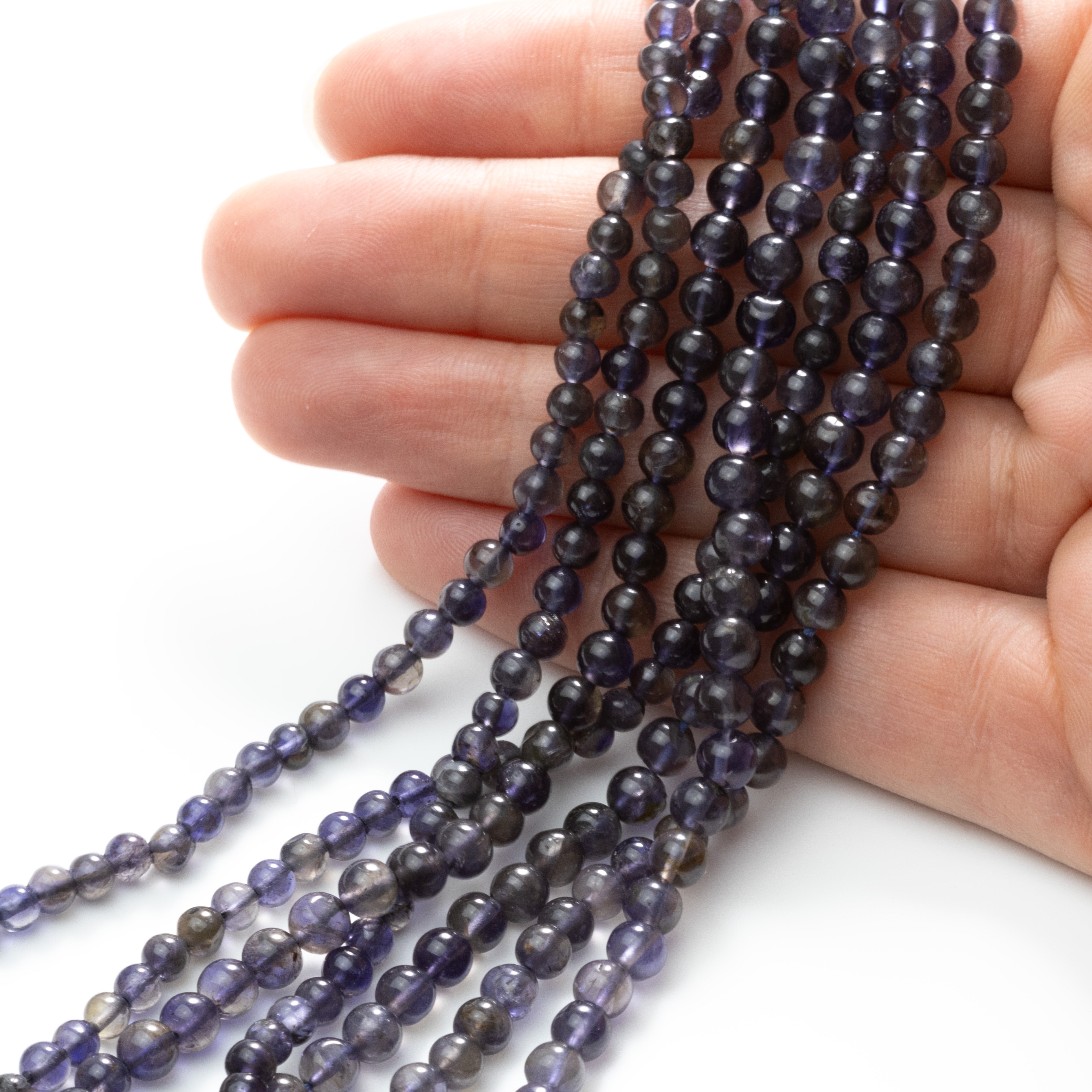 Iolite Round Beads Approx From 3.5mm