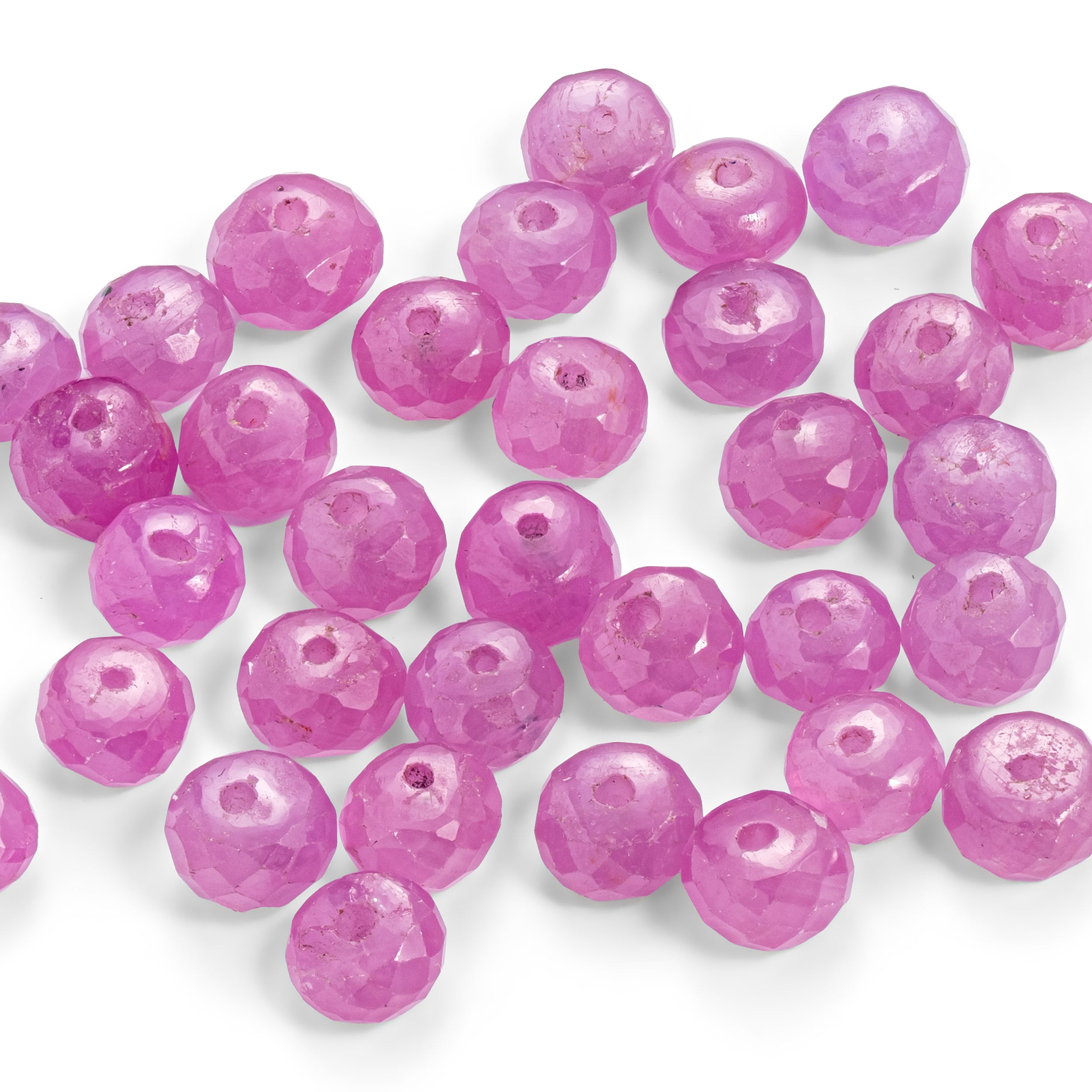 Pink Sapphire Faceted Rondelle Beads