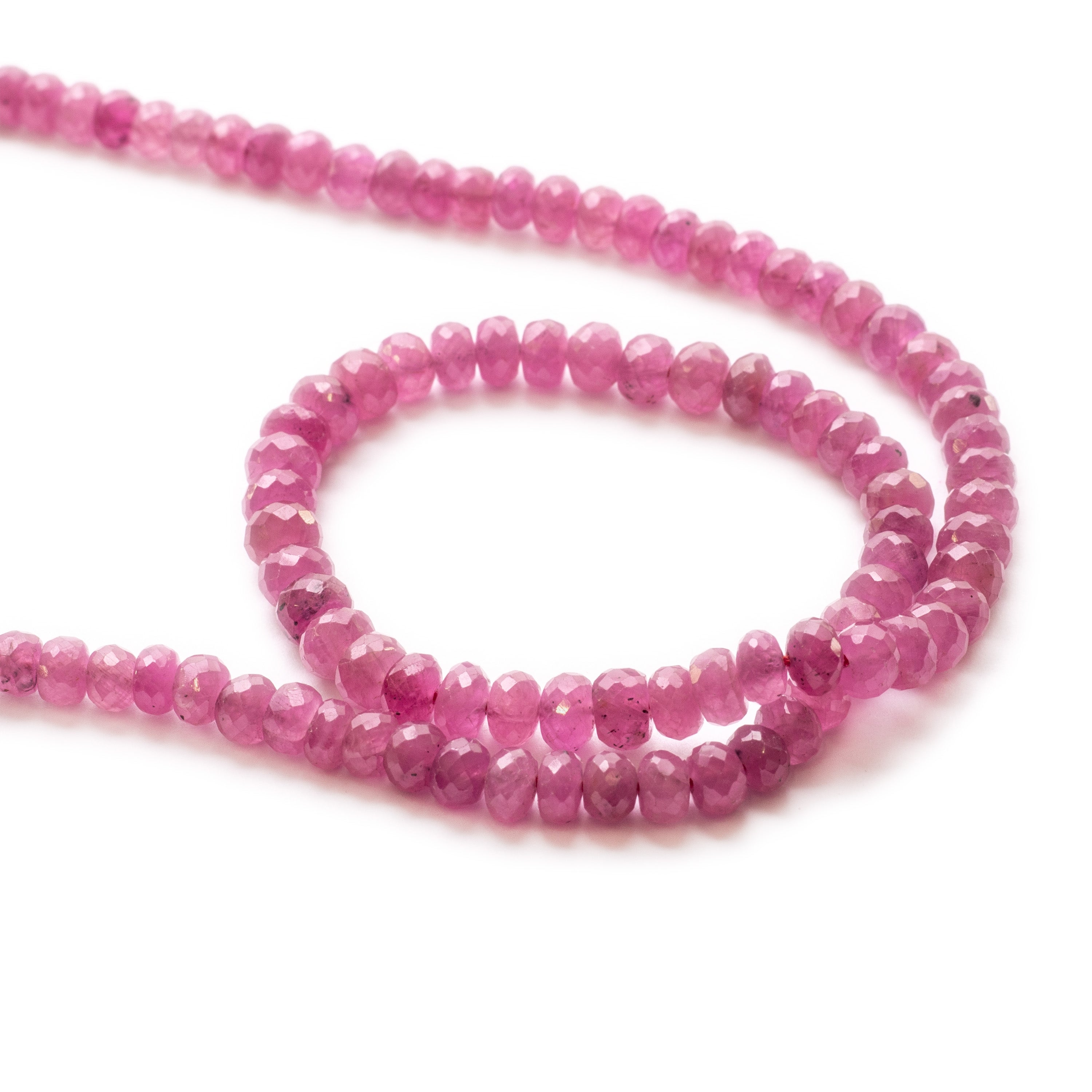 Pink Sapphire Faceted Rondelle Beads