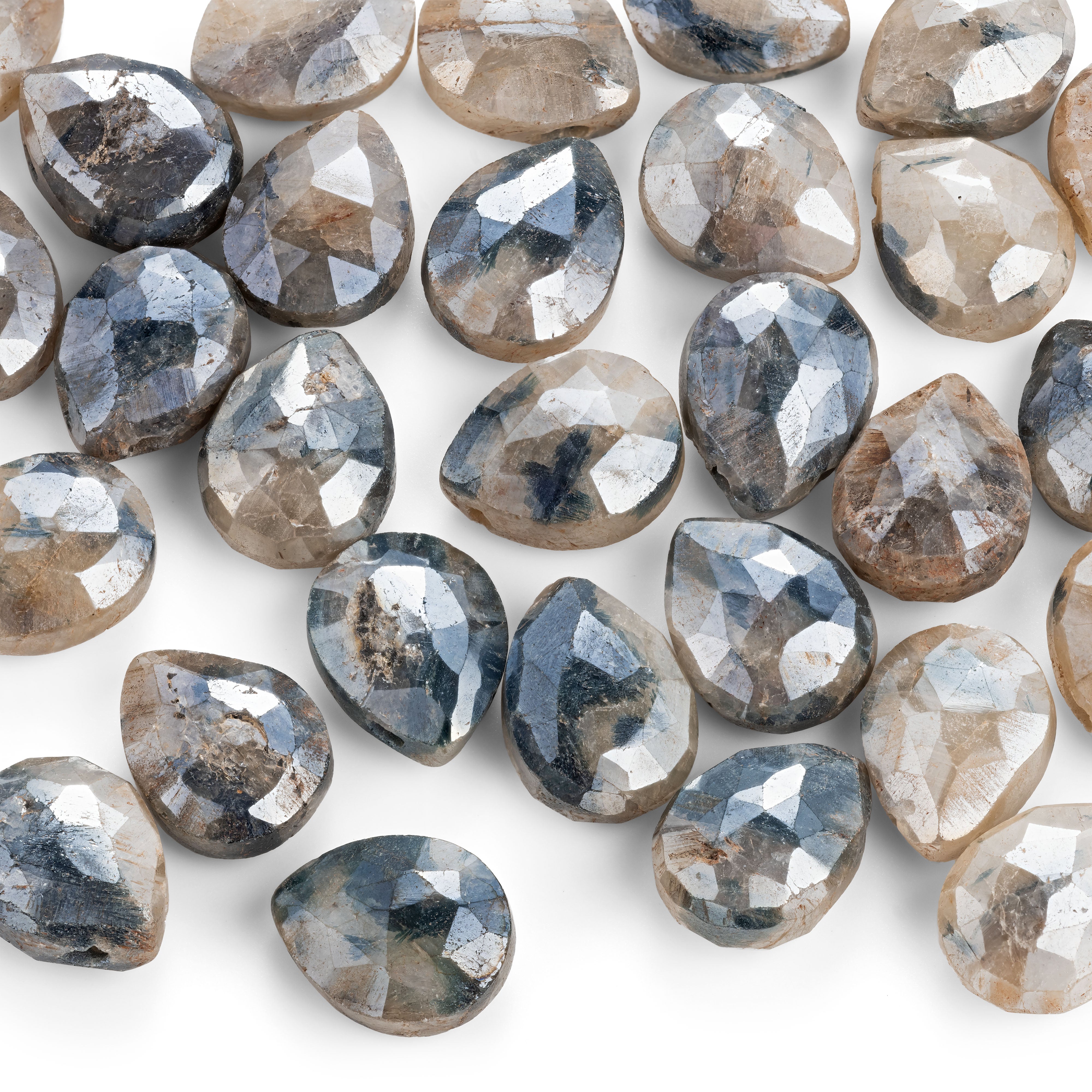 Mystic Coated Quartz Faceted Teardrop Briolette Beads Approx 9mm