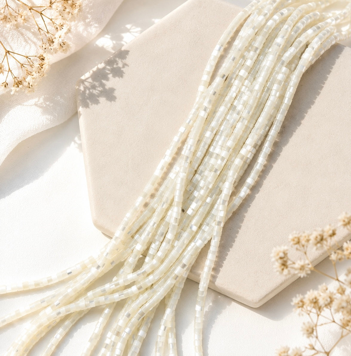 Heishi Rondelle Mother of Pearl Beads