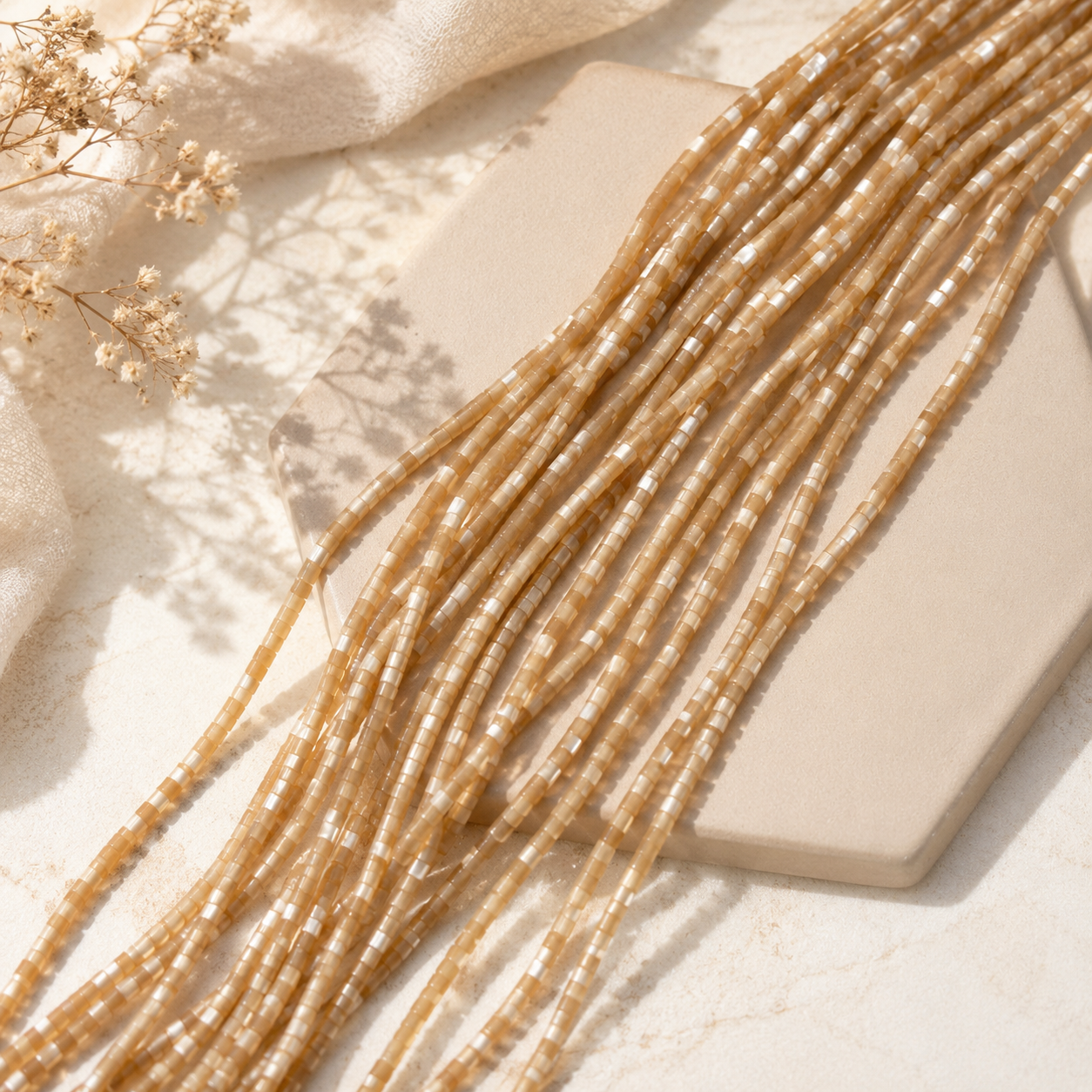 Heishi Rondelle Mother of Pearl Beads