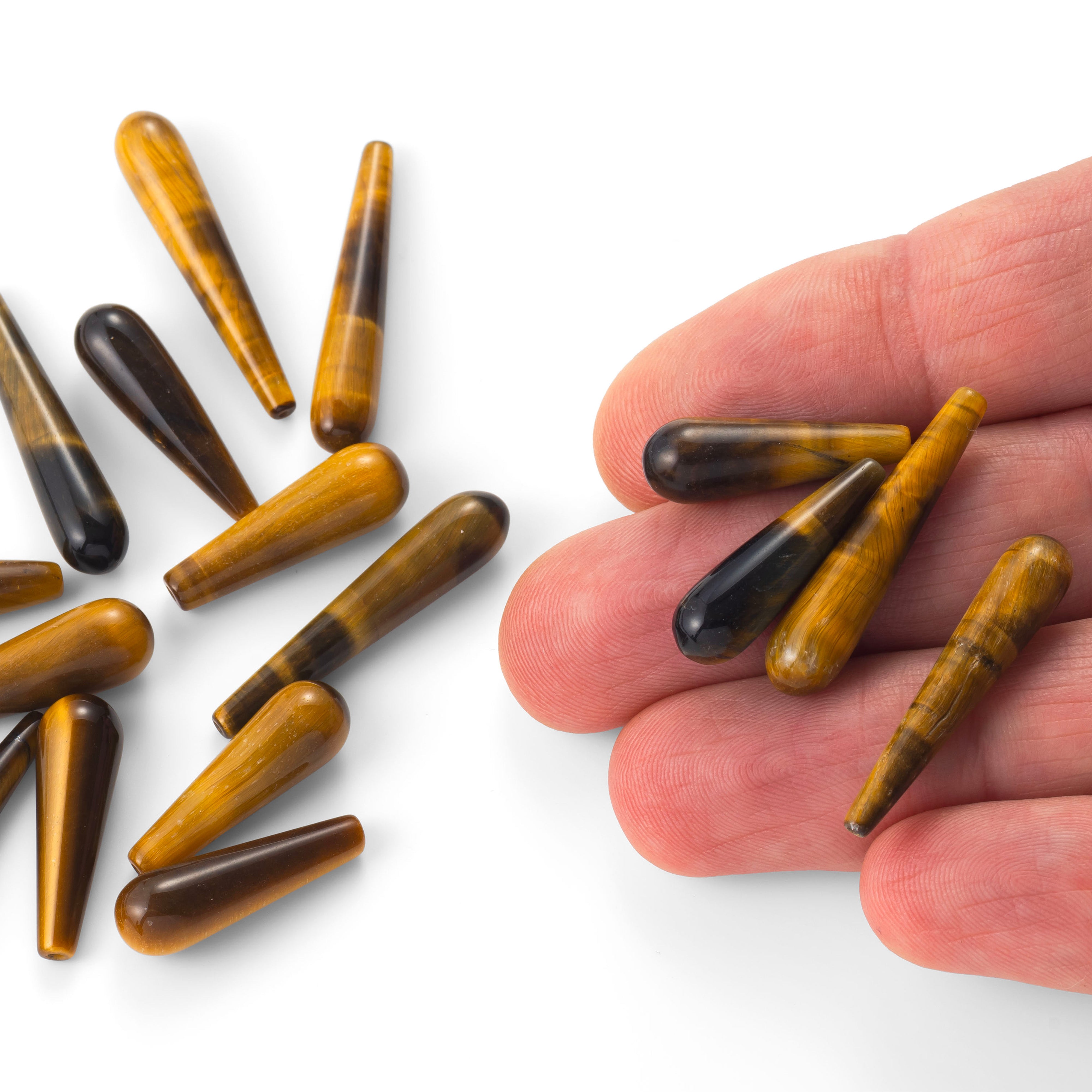 Golden Tiger's Eye Top Drilled Teardrop Gemstone Beads