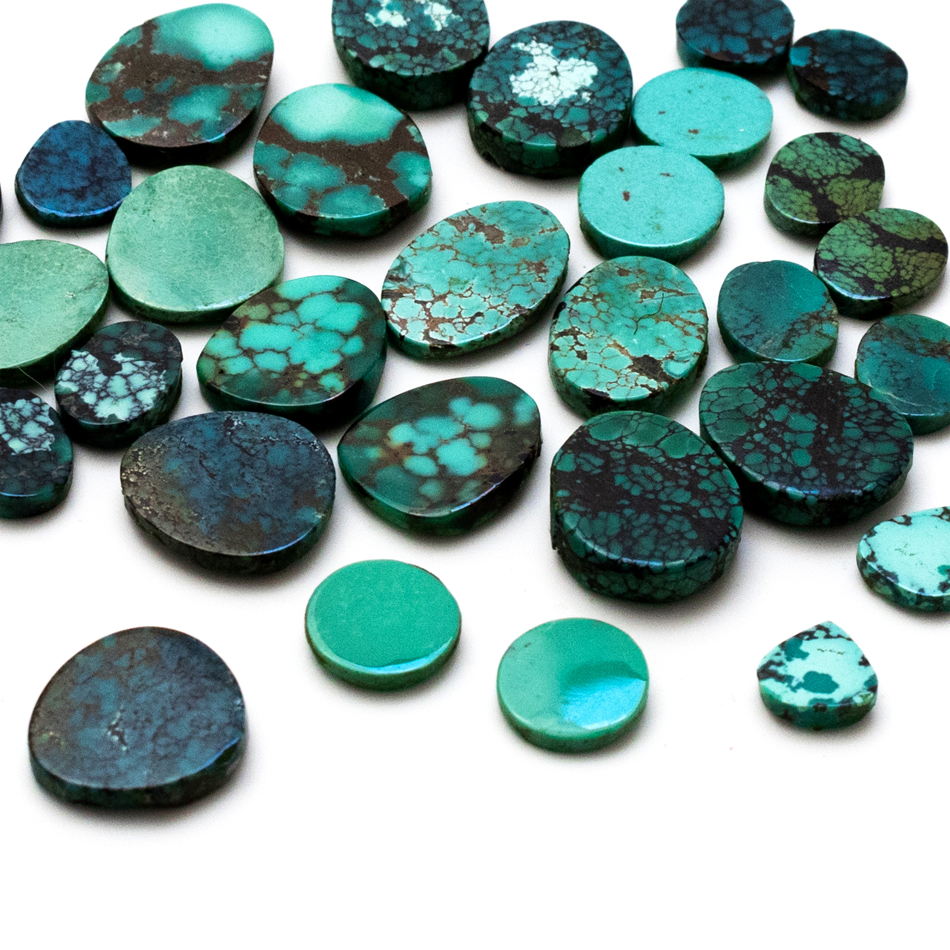 Pair of Turquoise Freeform Cabochons