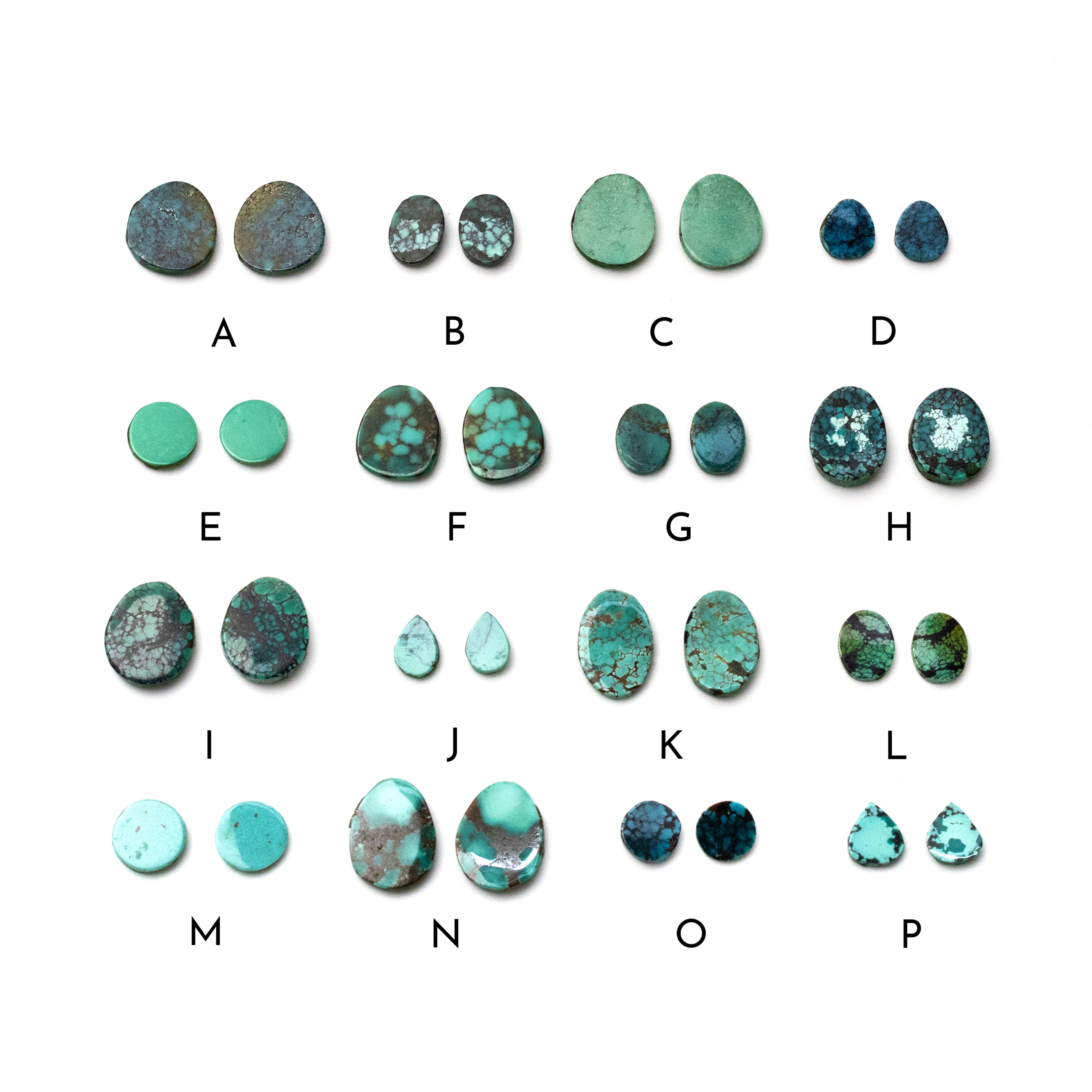 Pair of Turquoise Freeform Cabochons