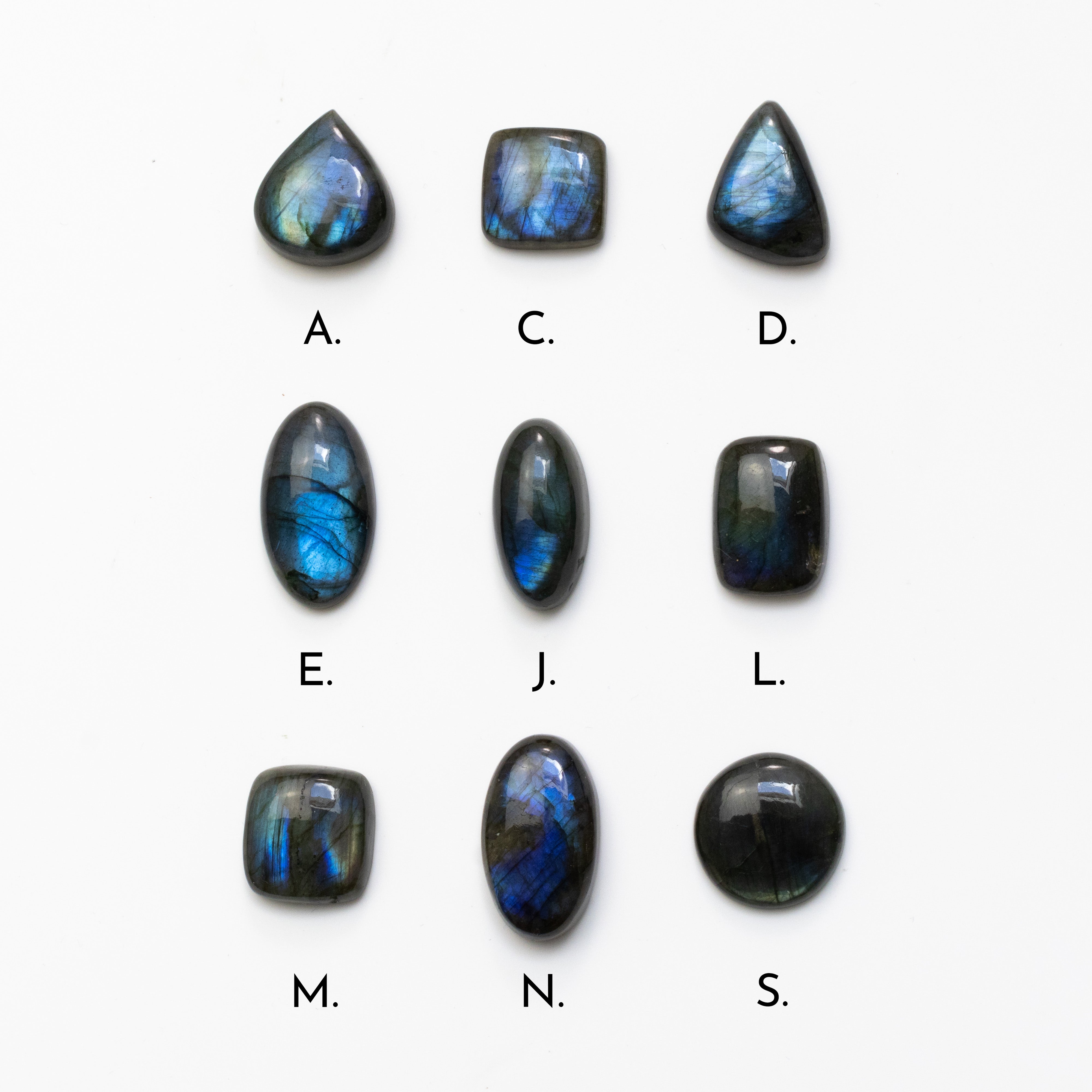 Imperfect Blue Flash Labradorite Freeform Cabochons