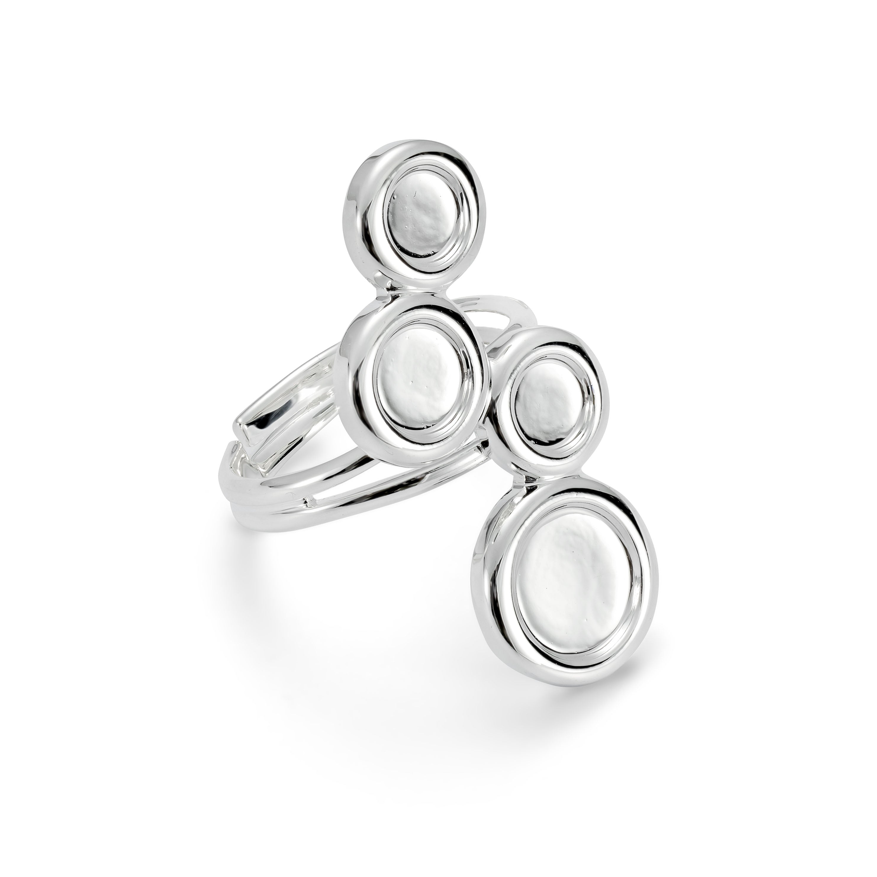 Silver Plated Adjustable Ring For Cabochon Stones