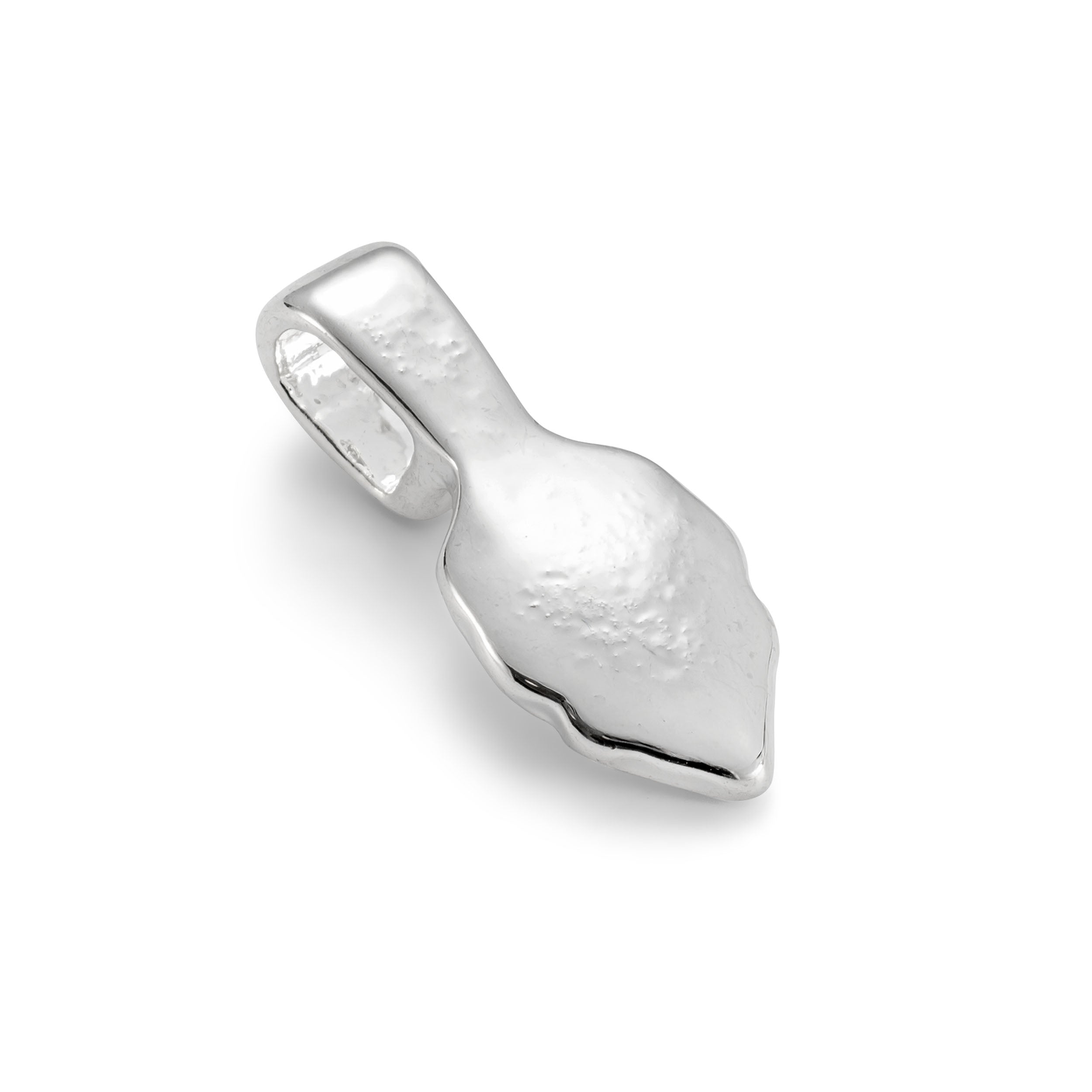 Silver Plated Plain Leaf Design Glue On Bail