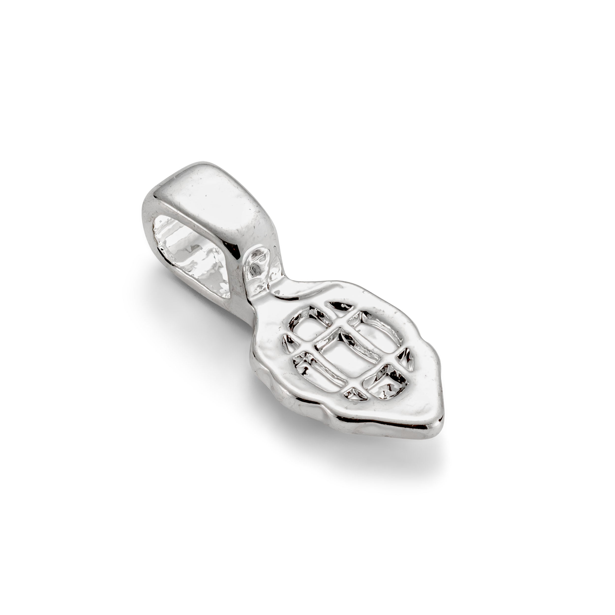 Silver Plated Plain Leaf Design Glue On Bail