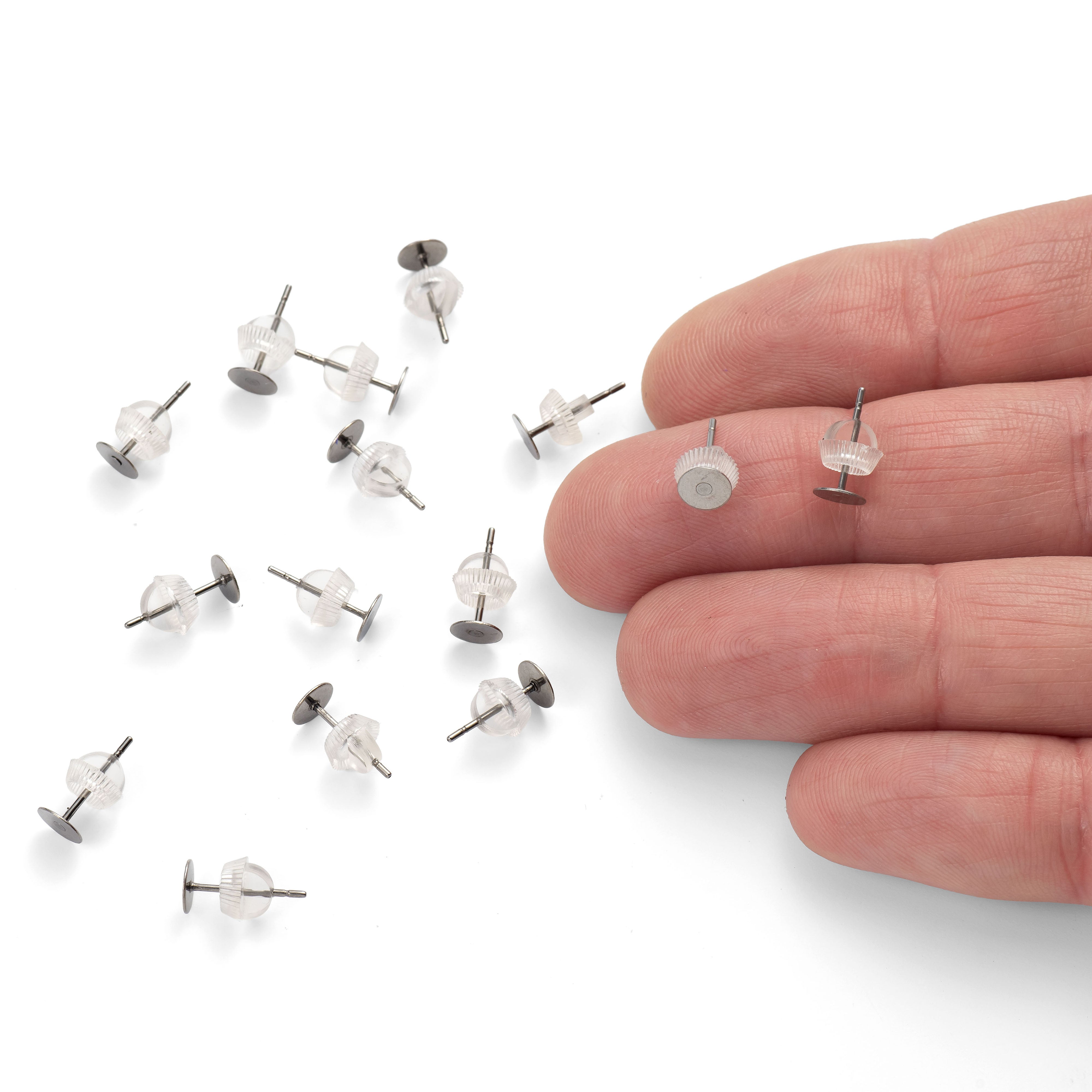Surgical Steel Earstuds With 5mm Flat Plate pk10 Pairs