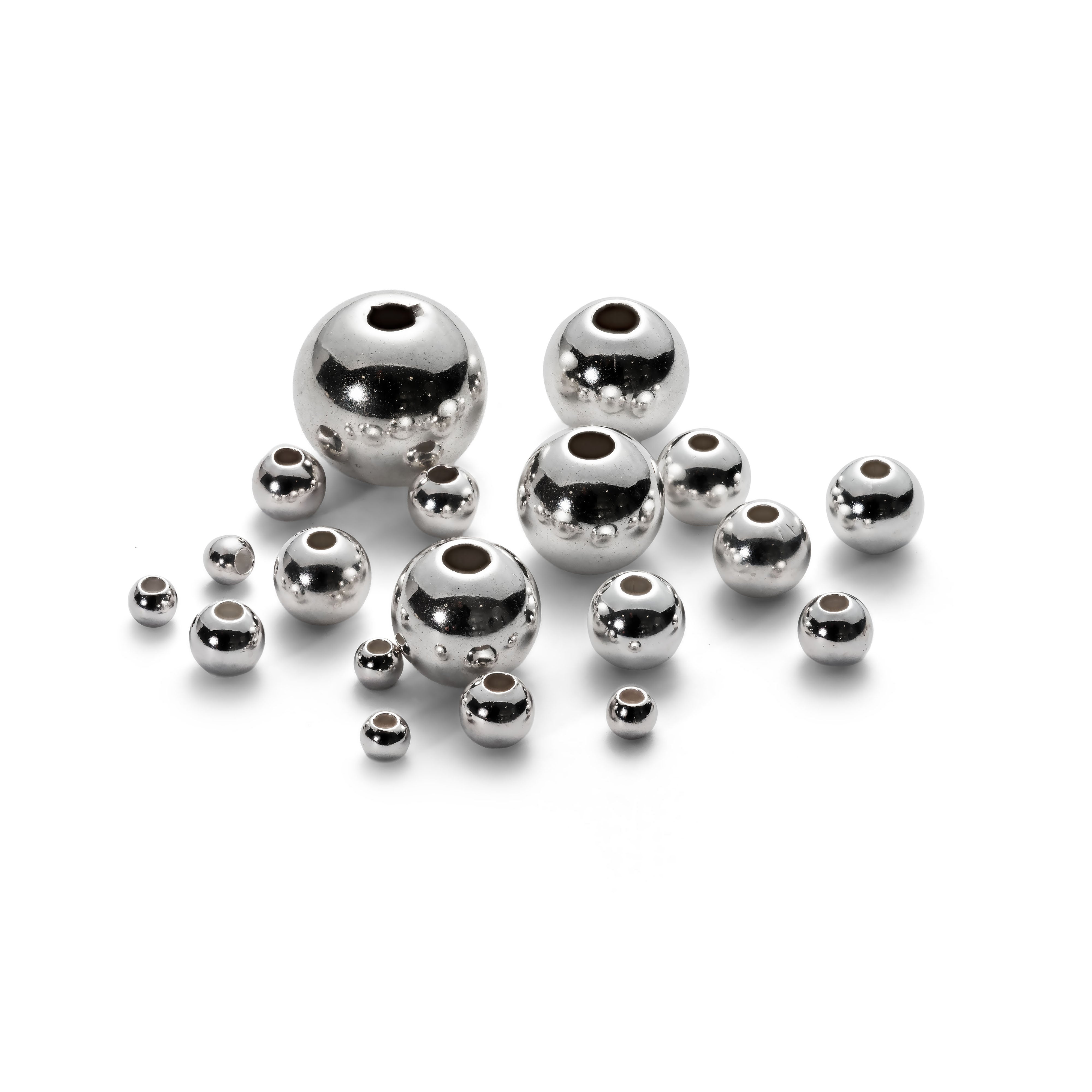 Sterling Silver Plain Round Beads