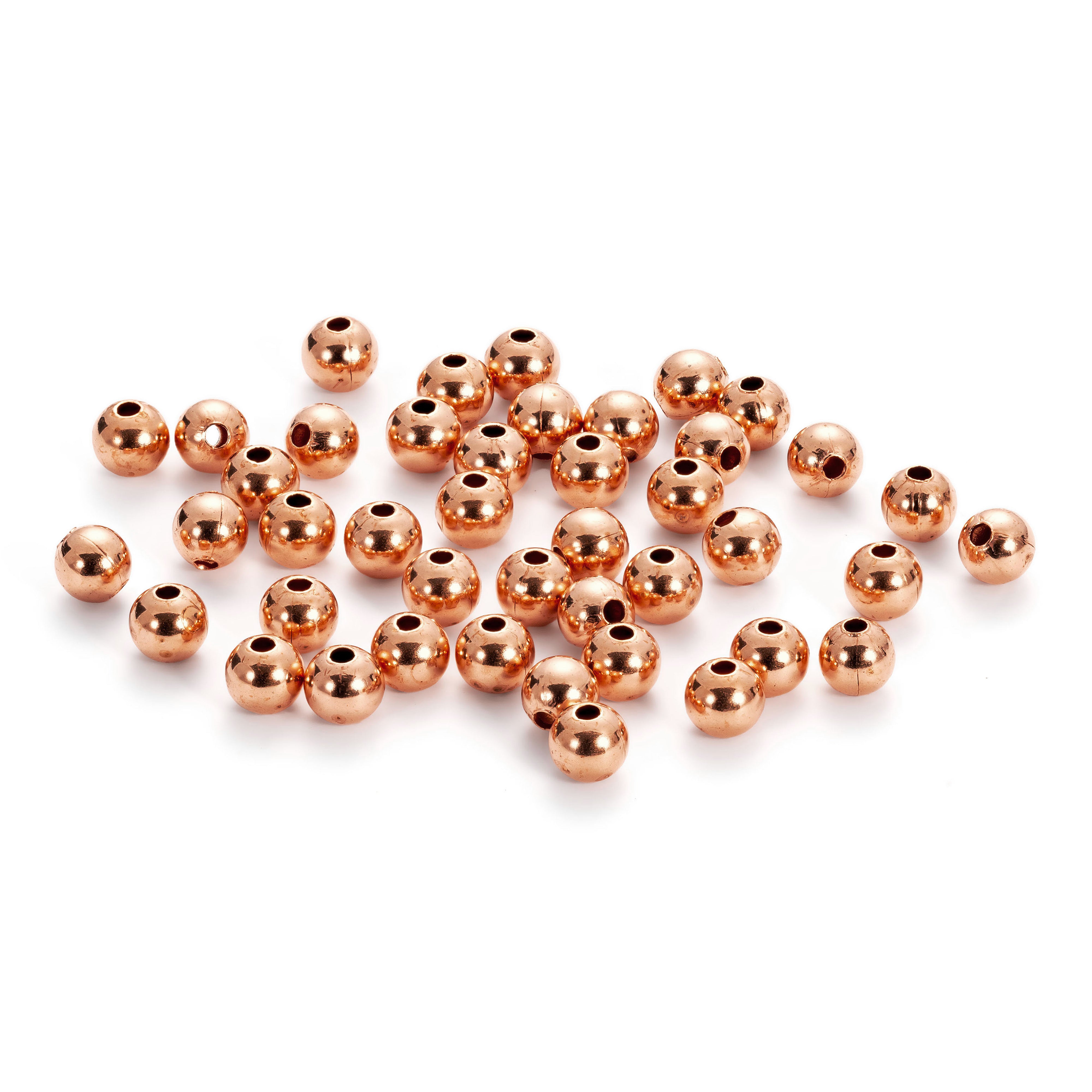 Plain Round Copper Beads pk100